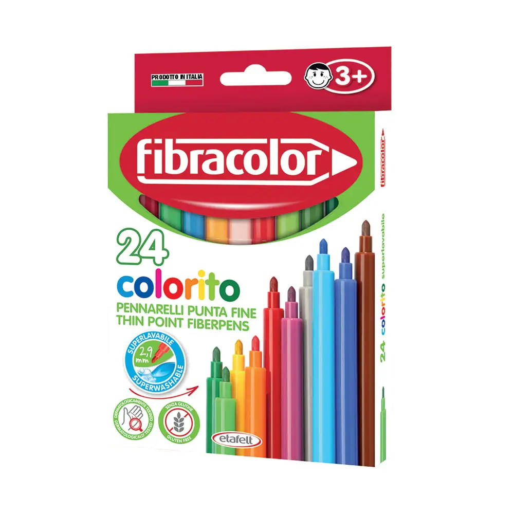 Fibracolor Colorito Fine Pennarelli – Astuccio 24 Pennarelli - Pennarelli