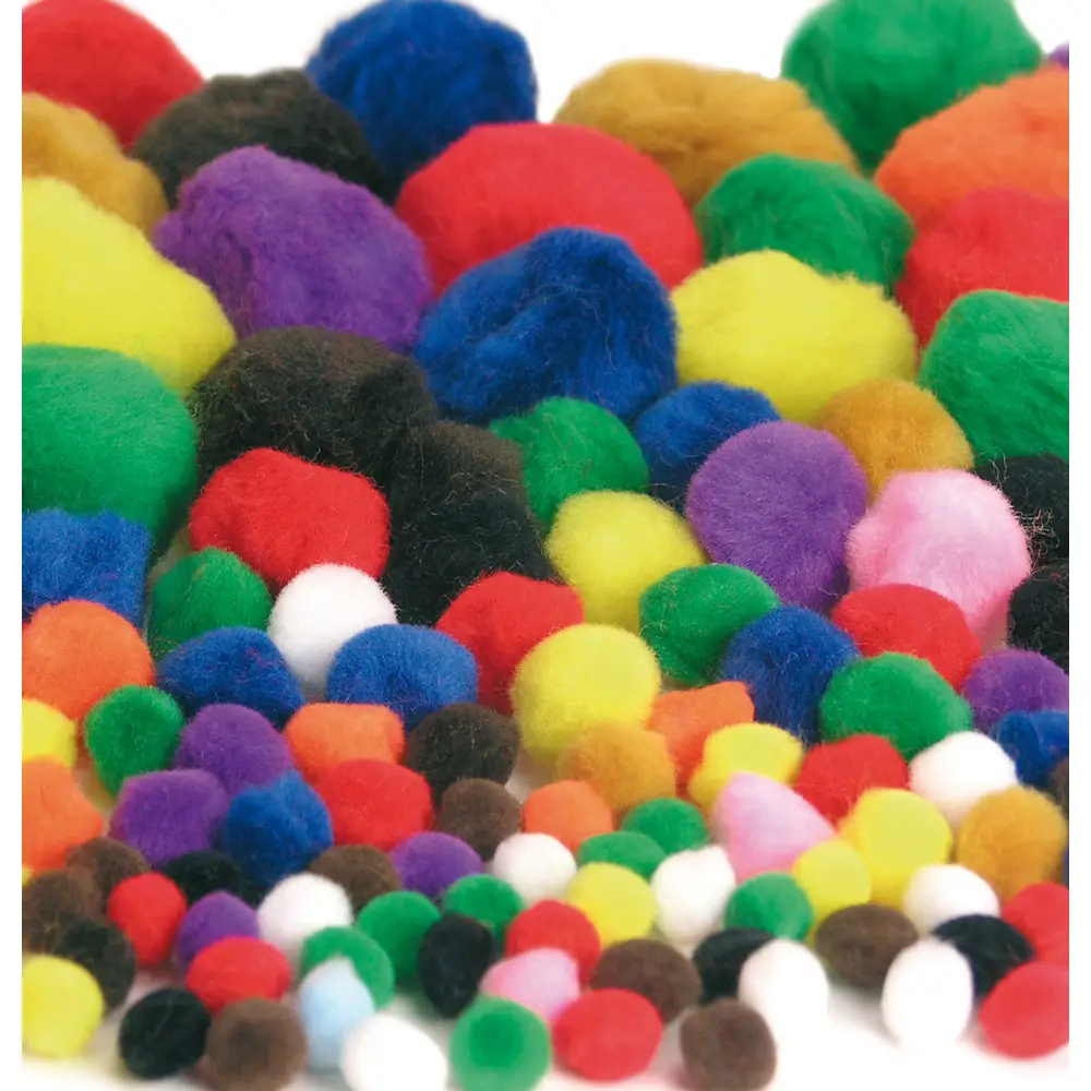 Pom Poms Assortiti 15/60 mm – 400 Pezzi Colorati per Lavoretti e Attività Creative - Applicazioni e decori