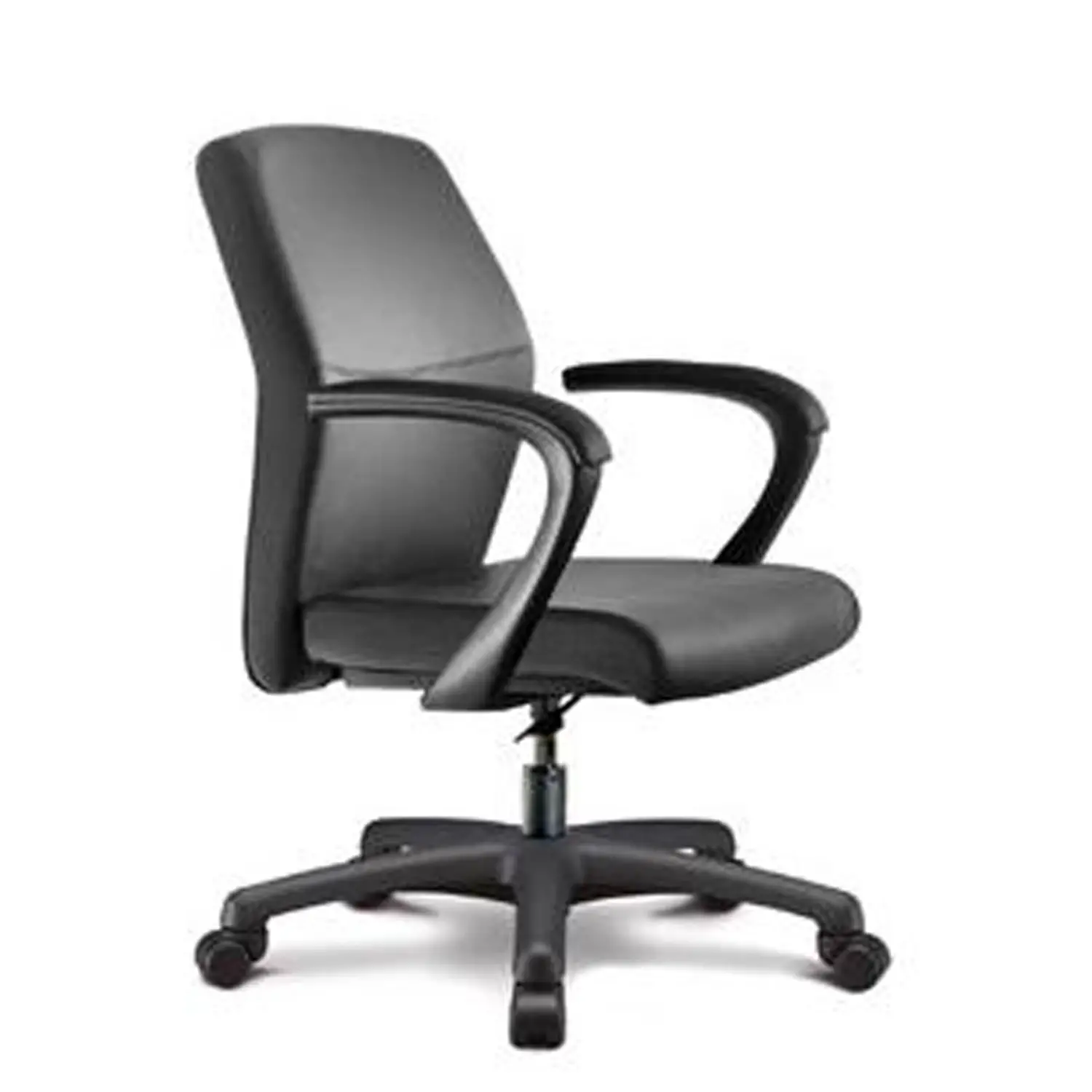 POLTRONA ELEGANCE CON BRACCIOLI - PELLE NERA - Sedie in plastica