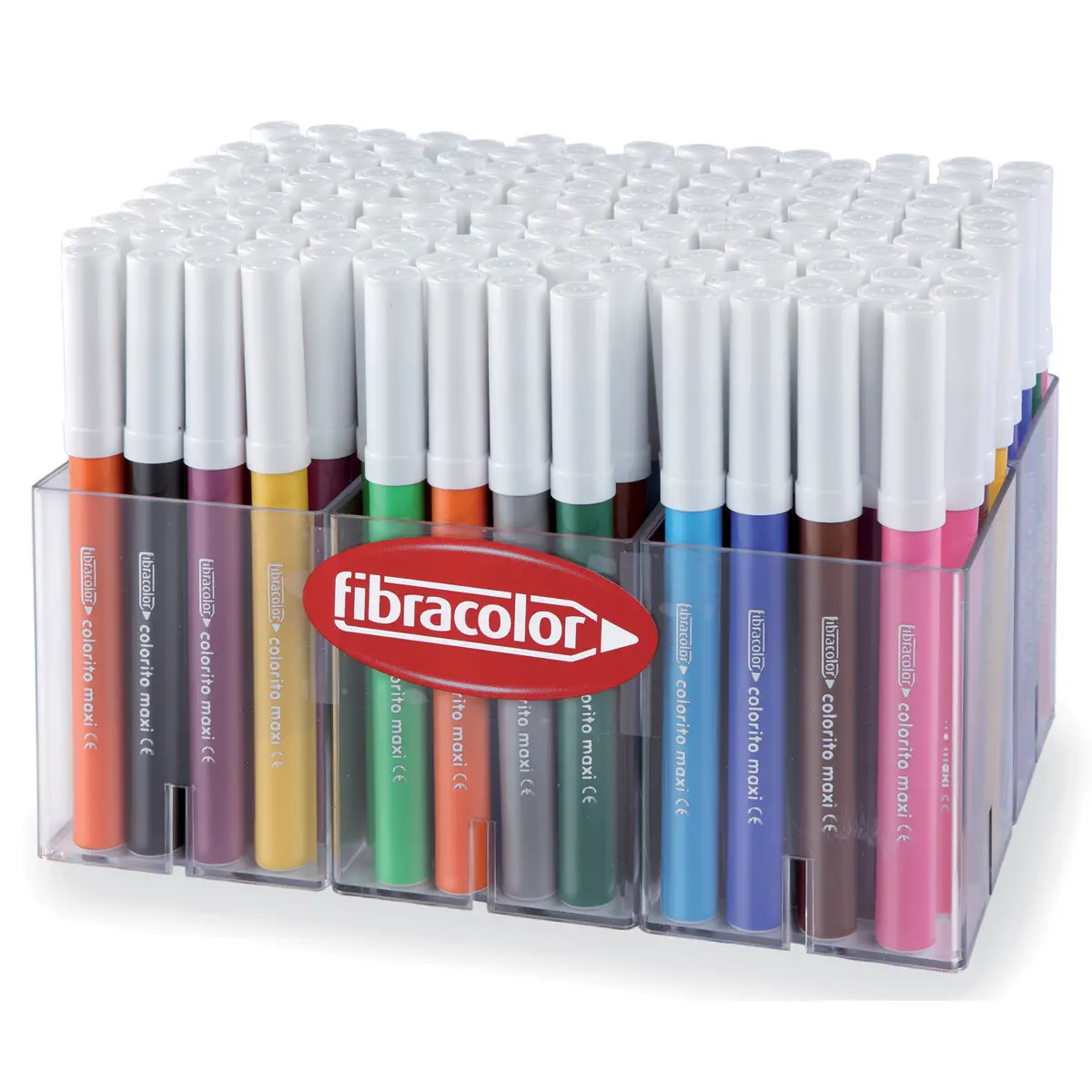 Fibracolor 288 Pennarelli Colorito Maxi Tratto 6 Mm In 12 Colori - Pennarelli