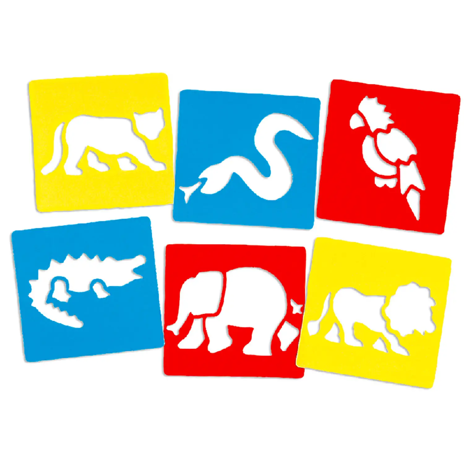 Stencil Sagome Animali della Giungla – Set 6 Mascherine Creative per Bambini - Stencil