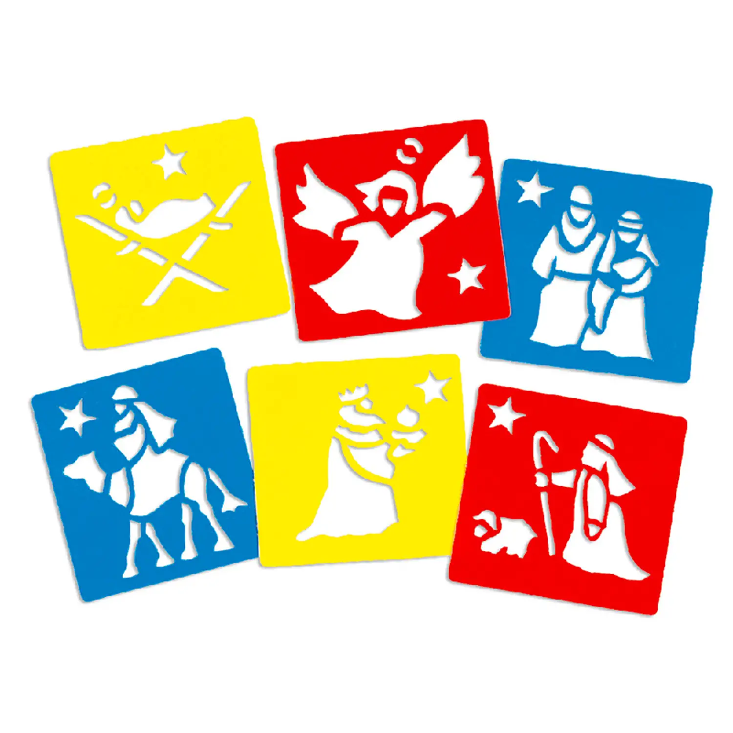 Stencil Sagome Presepe – Set 6 Mascherine Natalizie per Disegni e Lavoretti - Stencil