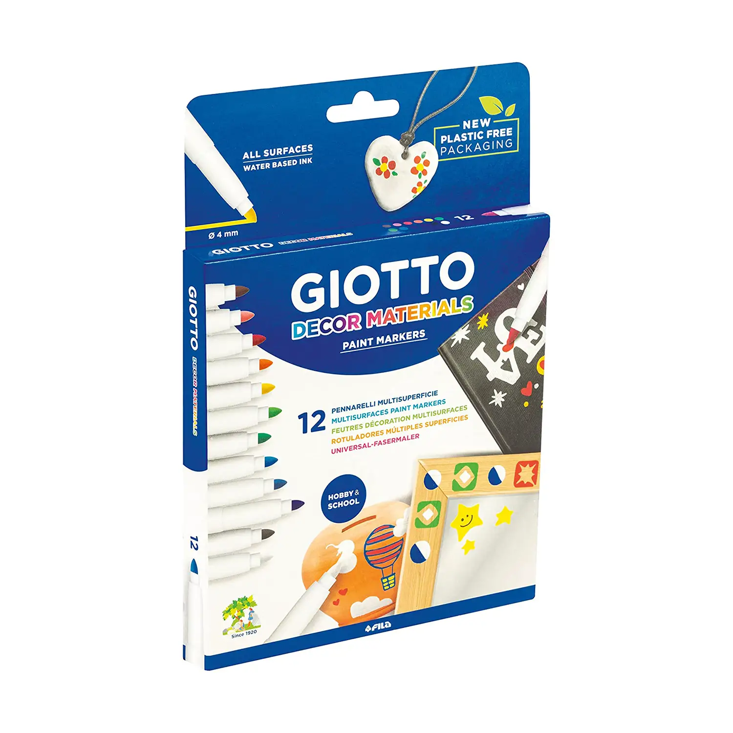 Pennarelli Giotto Decor Materials - Astuccio 12 Colori - Pennarelli