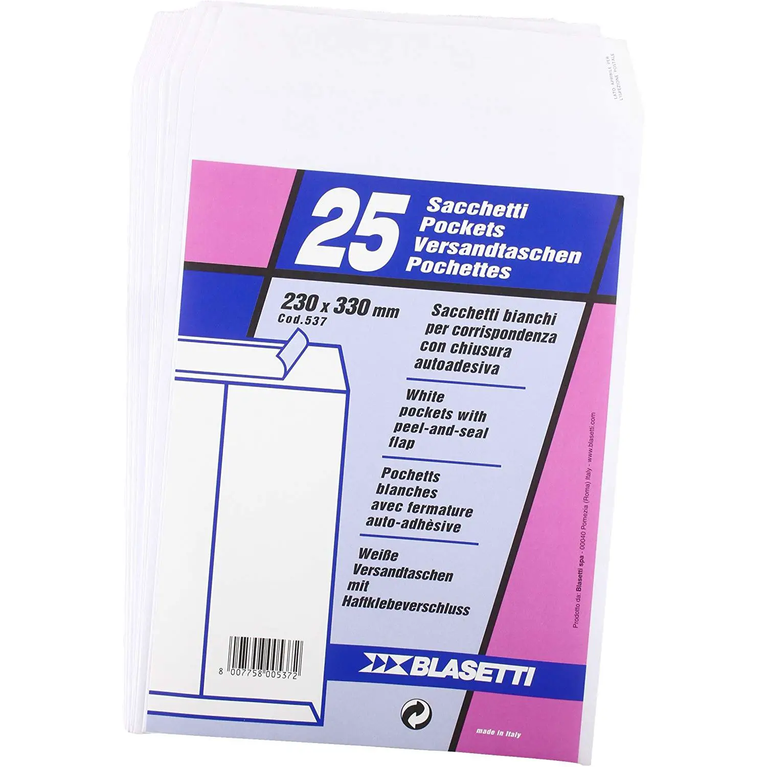 Buste a Sacco con Strip Adesivo cm. 23x33 25 Pezzi - Archiviazione