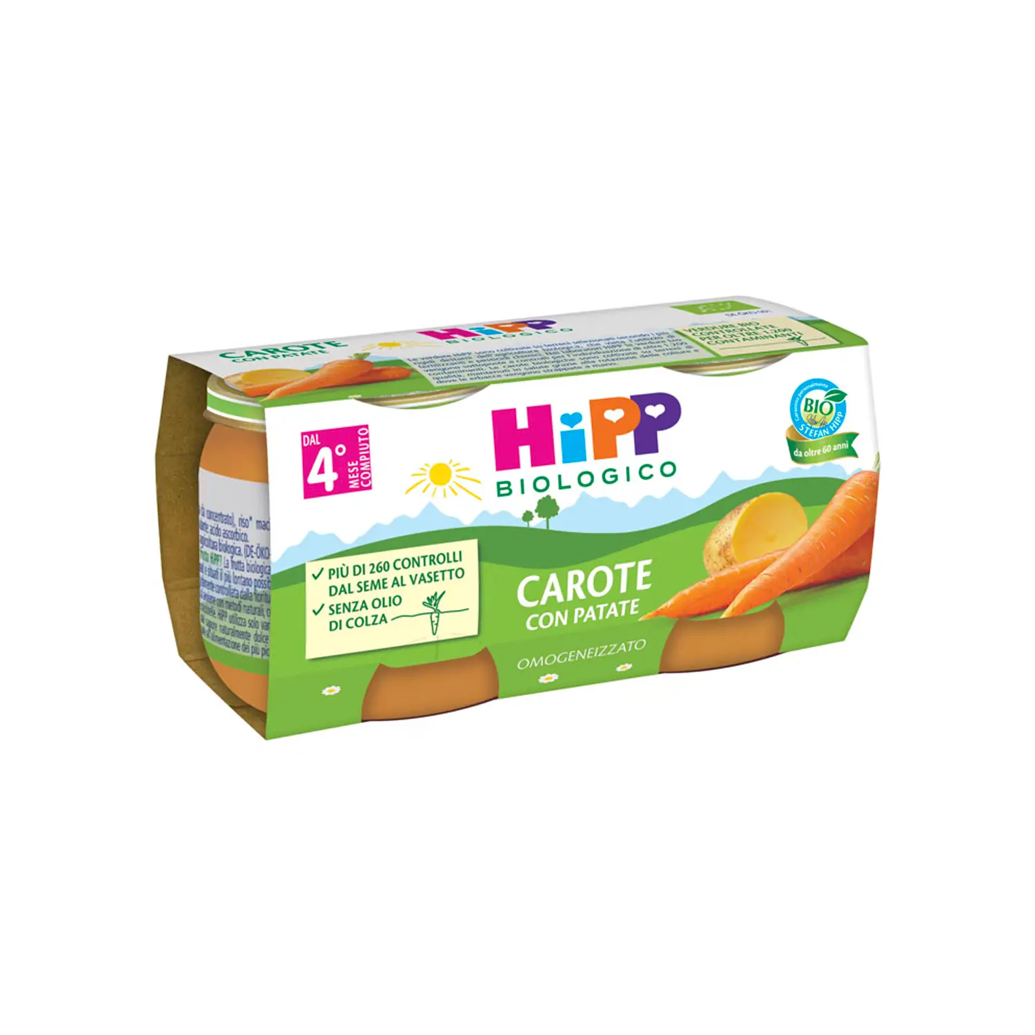 Omogeneizzato Verdure Bio gr.80x2 Carote e Patate - omogeneizzati