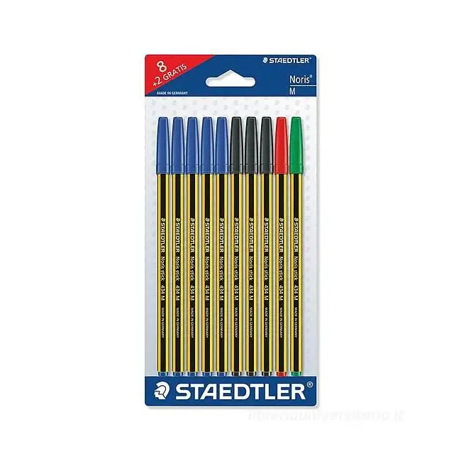 Penna Staedtler 434 BlisterPezzi 10 Colori Assortiti - penne pennarelli ufficio