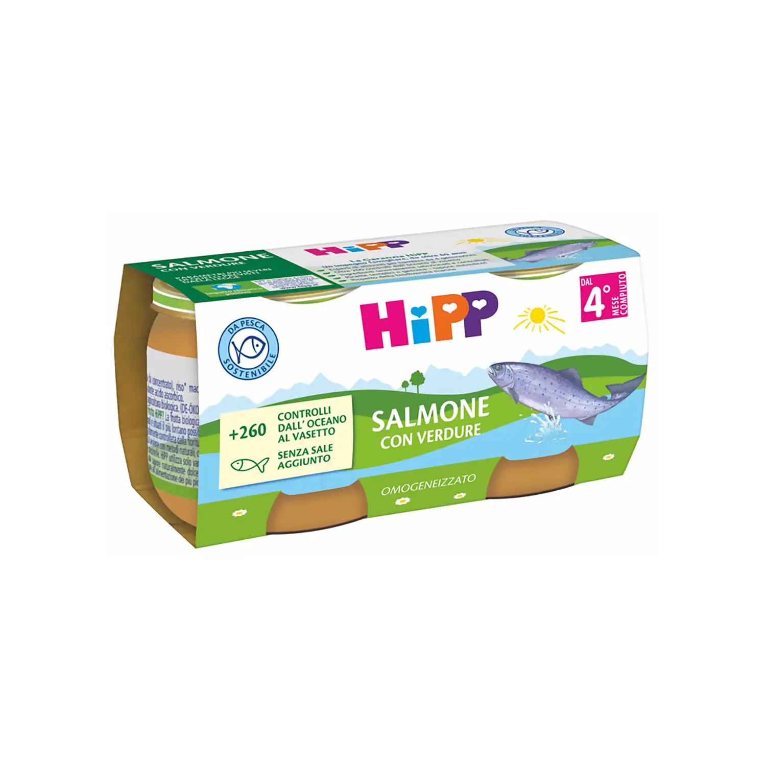 Omogeneizzato Pesce Bio gr.80x2 Salmone con Verdure - omogeneizzati