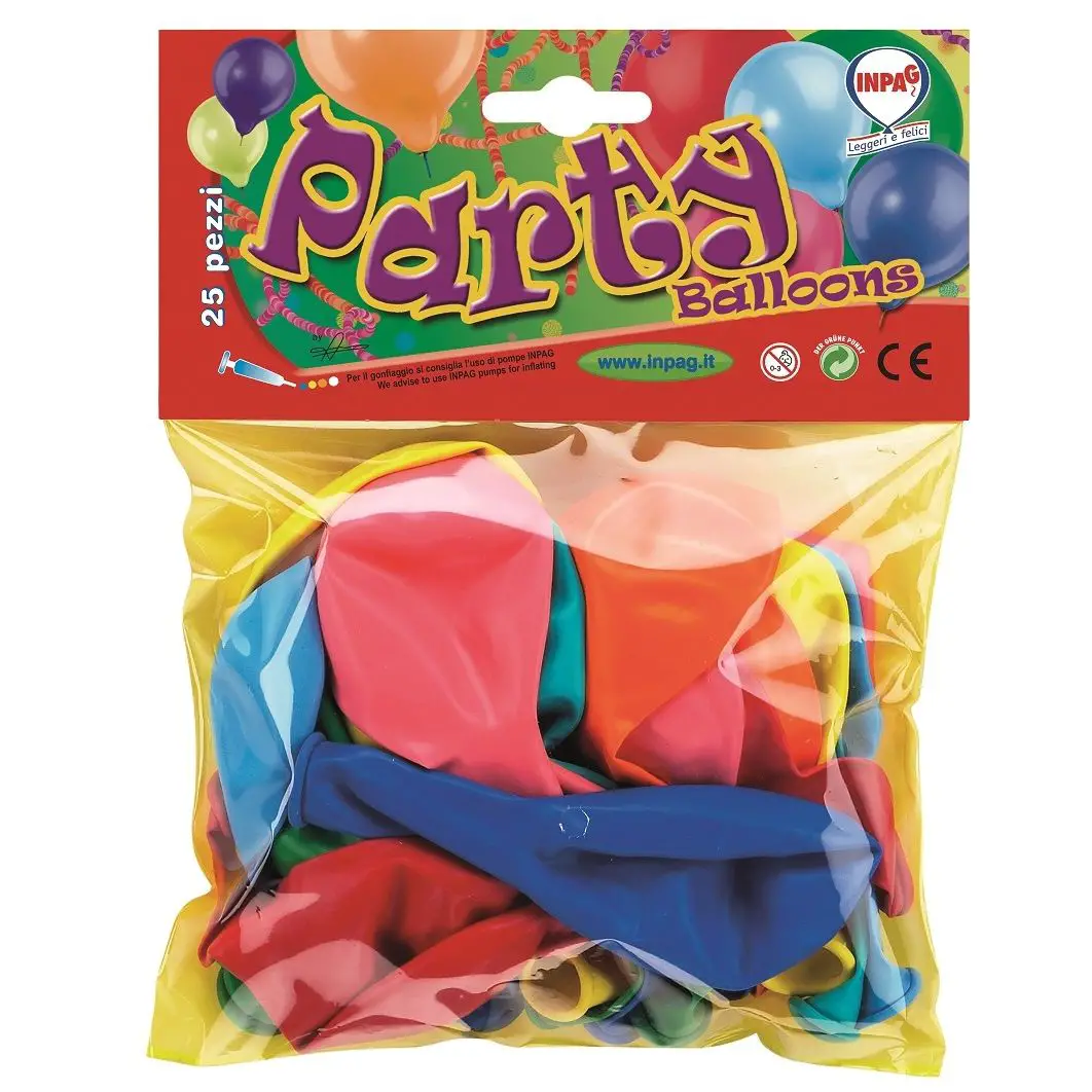 Palloncini Gonfiabili Busta 25 Pezzi Assortiti - party