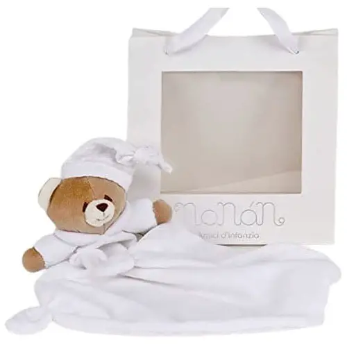Doudou Tato Nanàn – Peluche con Fazzoletto Morbido per Neonati in 100% Cotone - Sicurezza e igiene