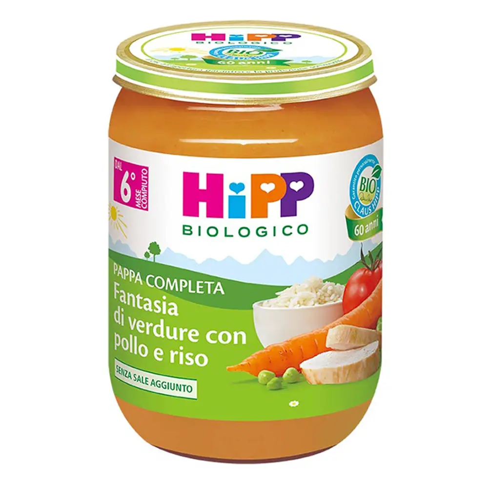 Hipp Pappa Completa Bio 190g – Fantasia di Verdure con Pollo e Riso - pappe pronte