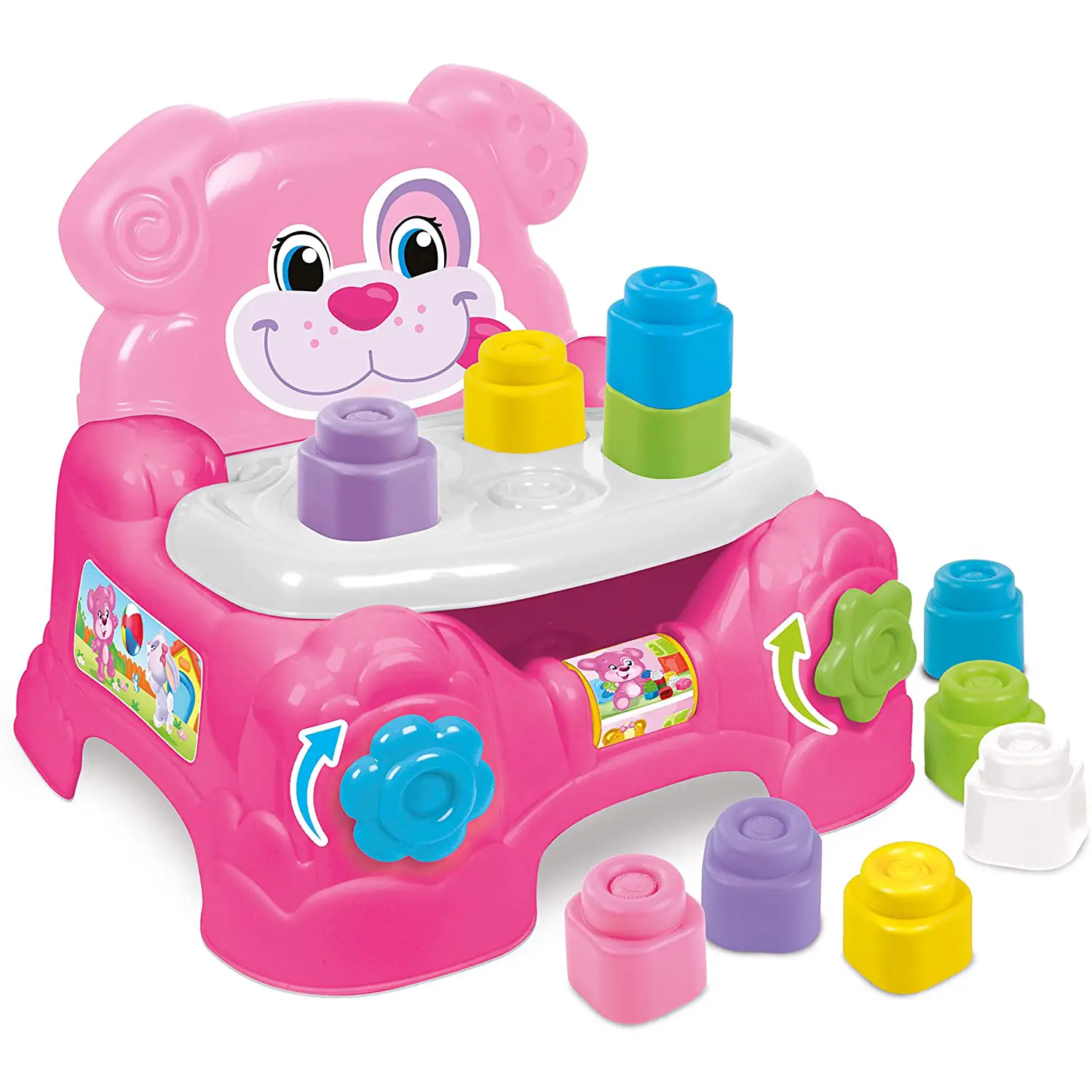 Soft Clemmy Poltroncina Portamattoncini Clementoni - Rosa - Prime costruzioni soffici