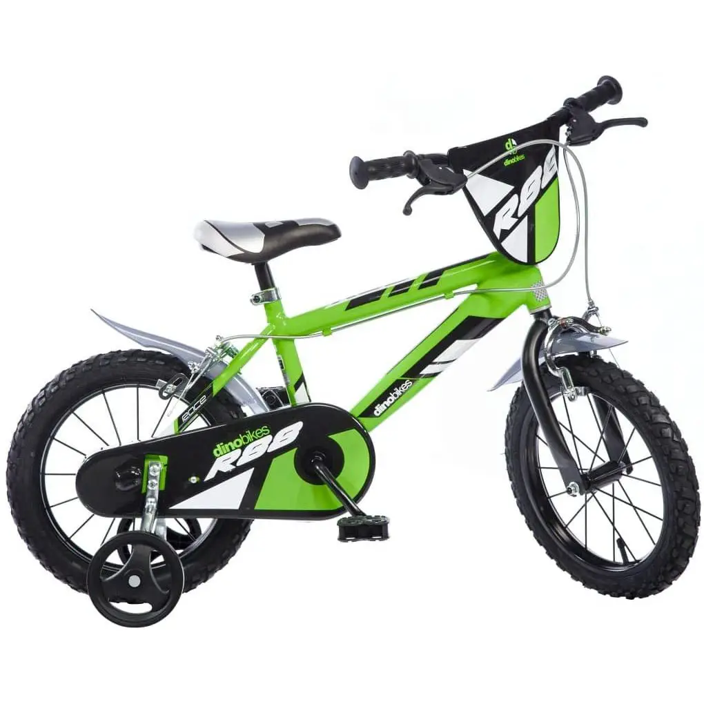Bicicletta Bambino 16" – Dino Bikes Serie MTB Boys Verde con Rotelline Stabilizzatrici - biciclette bambini