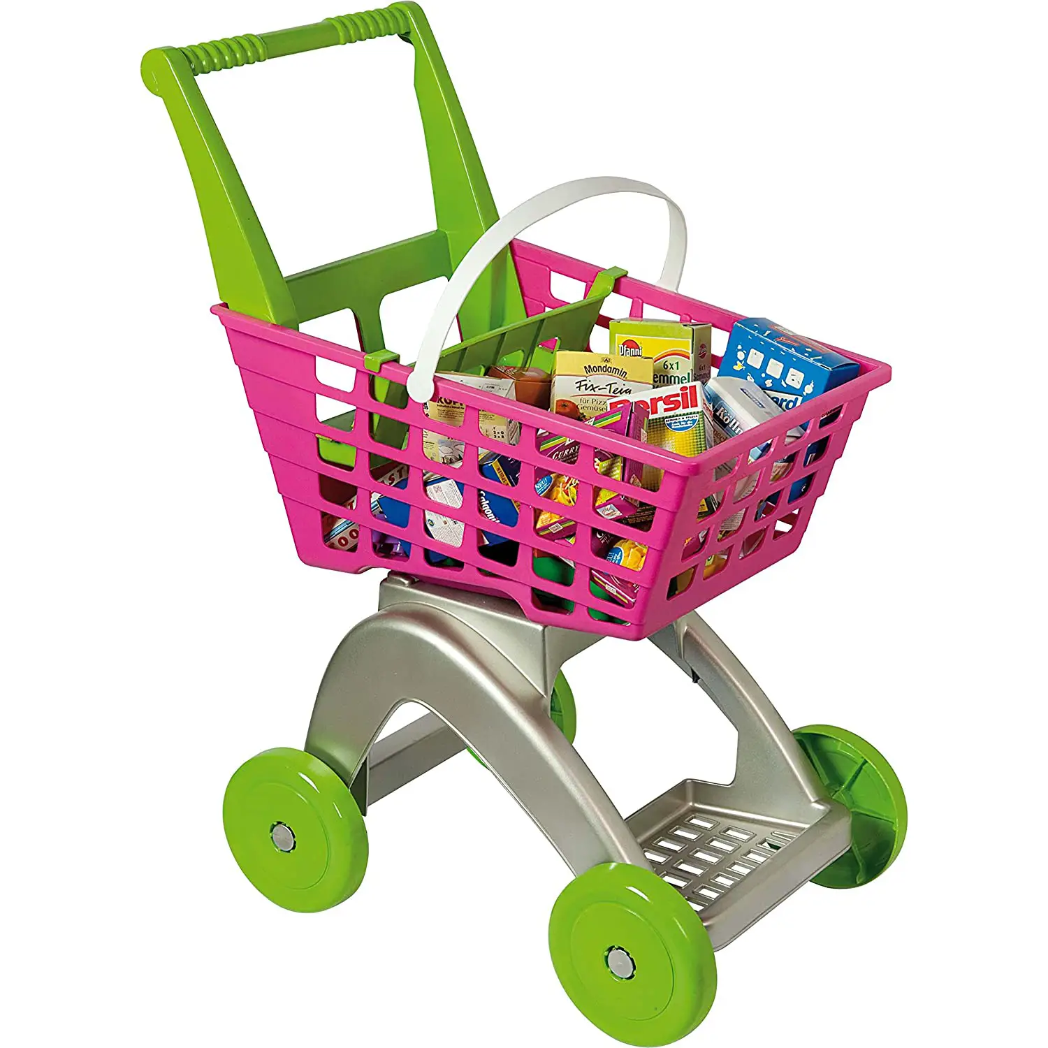 Androni Carrello Gioco Rolly Trolley con Prodotti Supermercato - Alimenti, mercatini, stoviglie