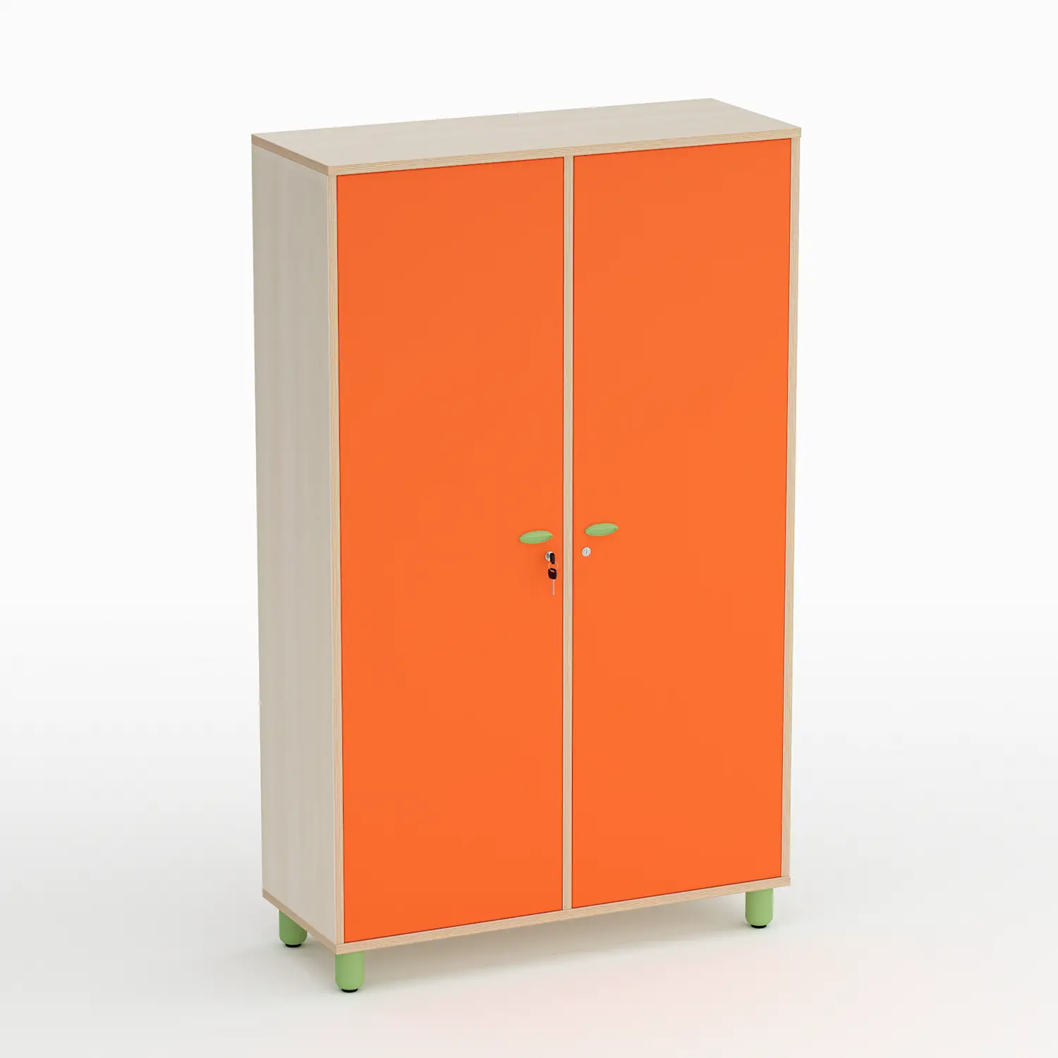 Mobile Scuola Infanzia Onda a 2 Ante Altezza 174 cm. Arancio - Conforme CAM - Arredo Nido e Infanzia