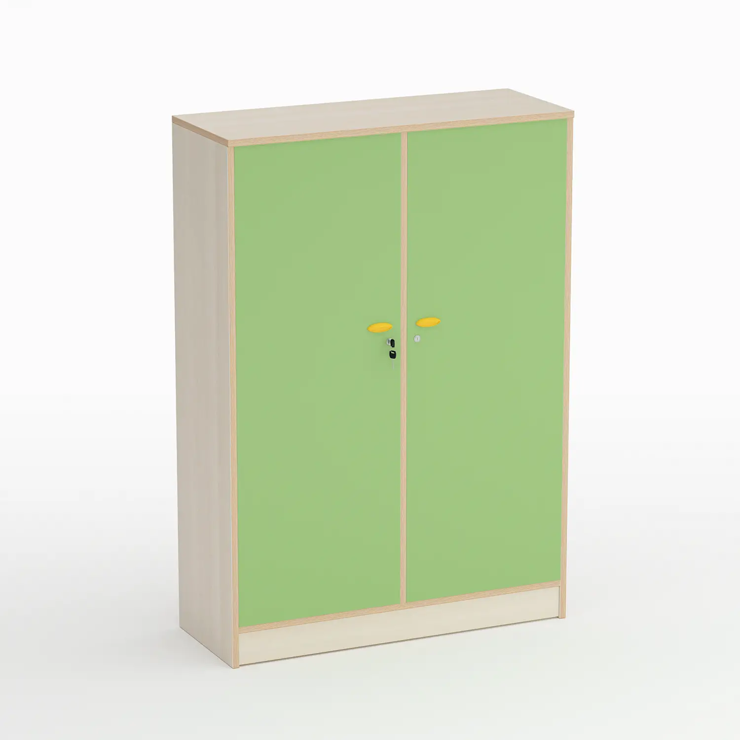 Mobile Scuola Infanzia Forma con Ante e Appendiabiti Verde - Conforme CAM - Arredo Nido e Infanzia