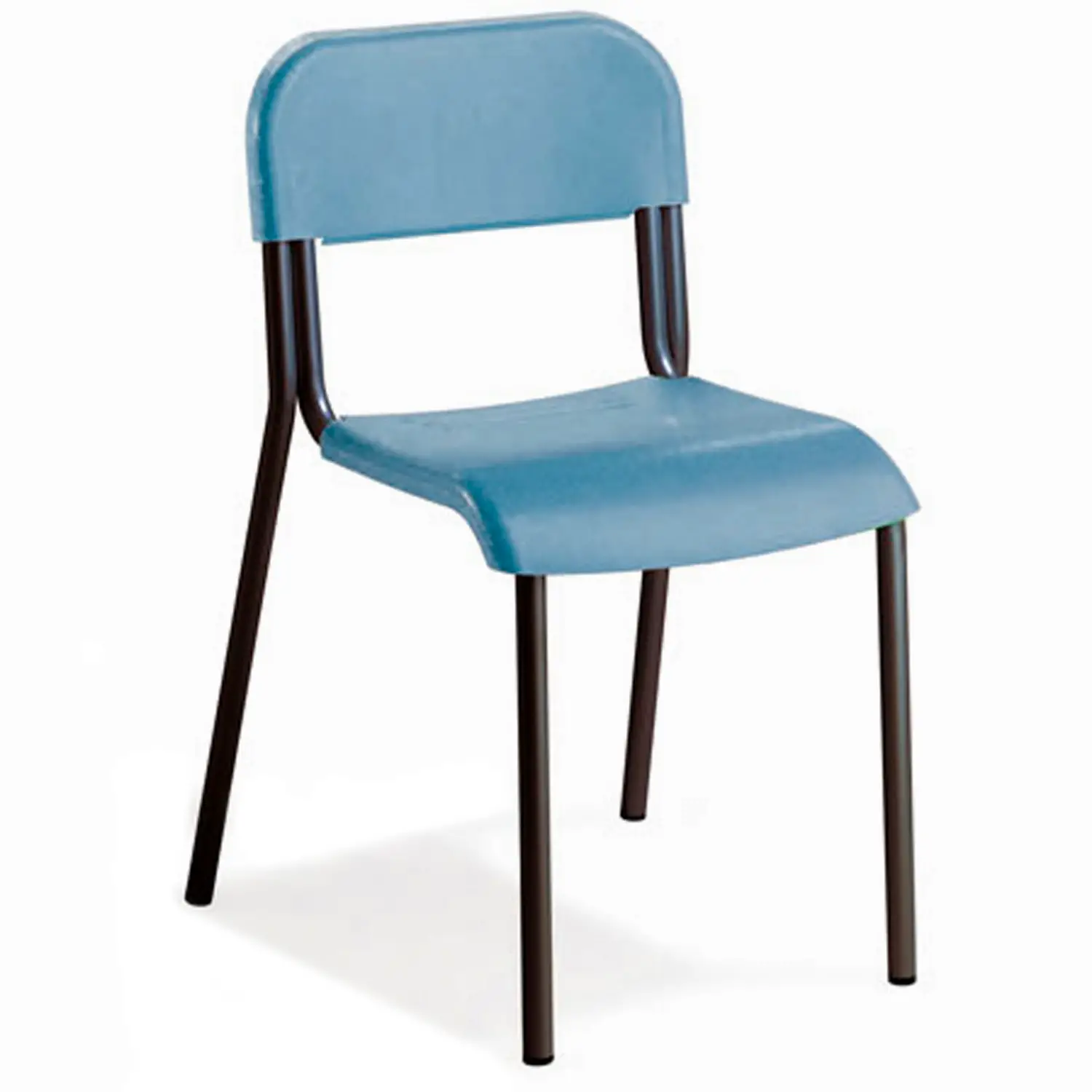 Sedia Scuola Impilabile Sara – Struttura Nera - Seduta H 42 cm - Azzurro - Sedie in plastica