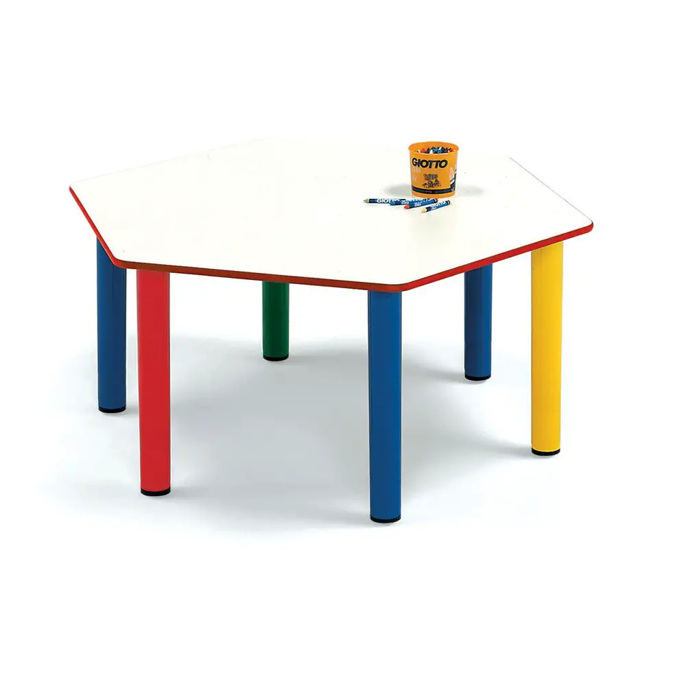 Tavolo Scuola Infanzia Color Basic Esagonale Misura 1 - Cattedre e tavoli lavoro