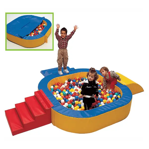 Piscina con Palline Baby Mare Colorata con Telo di Fondo e Copertura - Piscine di palline
