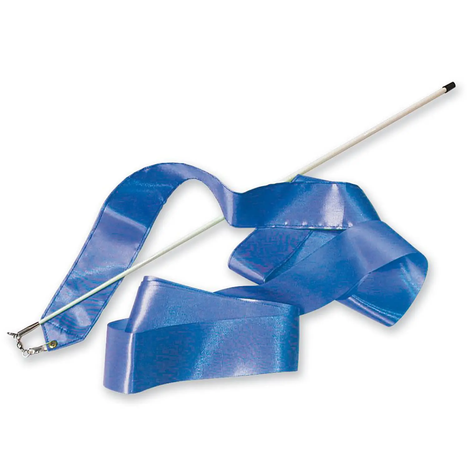 Nastro per Ritmica in Raso con Bacchetta in Plastica, 4 metri, Blu - Ritmica