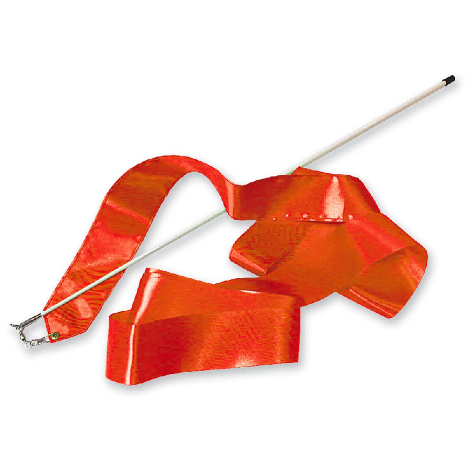 Nastro per Ritmica in Raso con Bacchetta in Plastica, 4 metri, Rosso - Ritmica