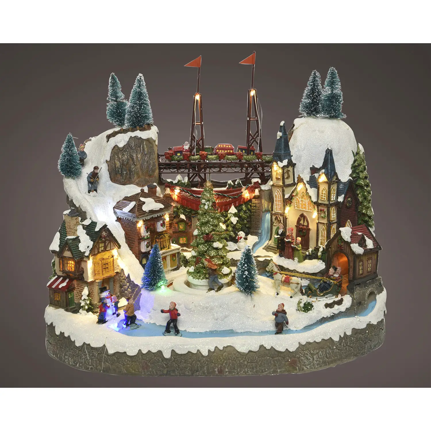 Lumineo Villaggio Natale LED Musica Movimento H31,5 cm - scene e villaggi