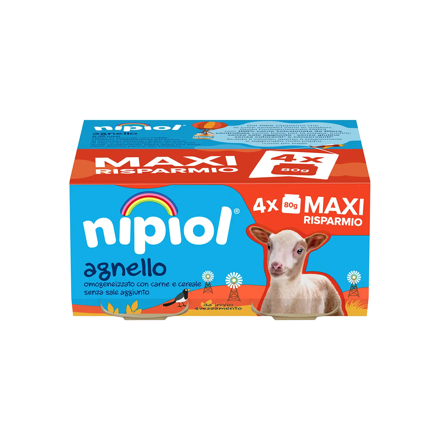 Omogeneizzato Carne Agnello Nipiol – 4 x 80 g - omogeneizzati