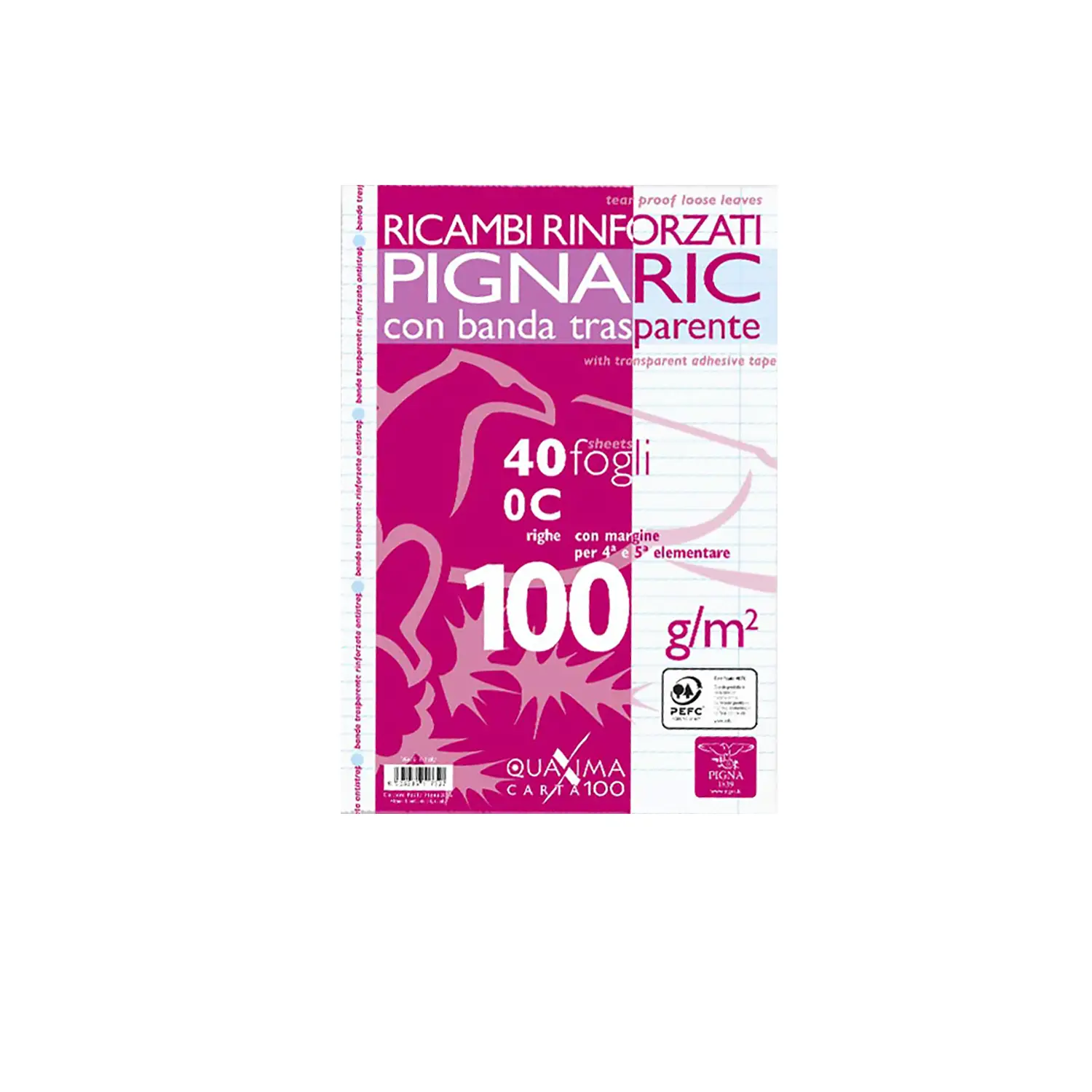 Ricambi Maxi Dorso Rinforzato – 100 g/m², Rigatura C (4ª e 5ª Elementare) - Cancelleria varia