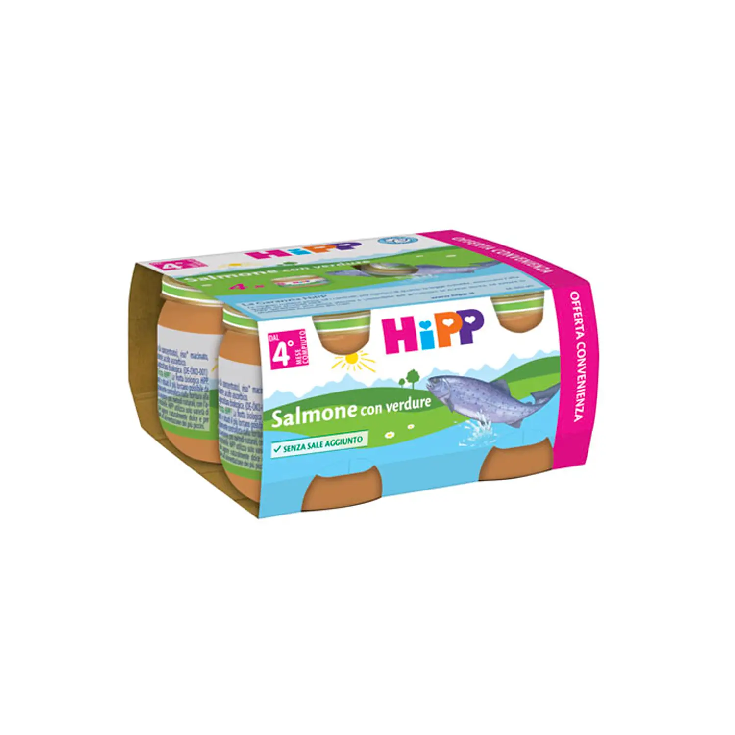 Omogeneizzato Pesce Hipp gr. 80x4 Salmone e Verdure - omogeneizzati