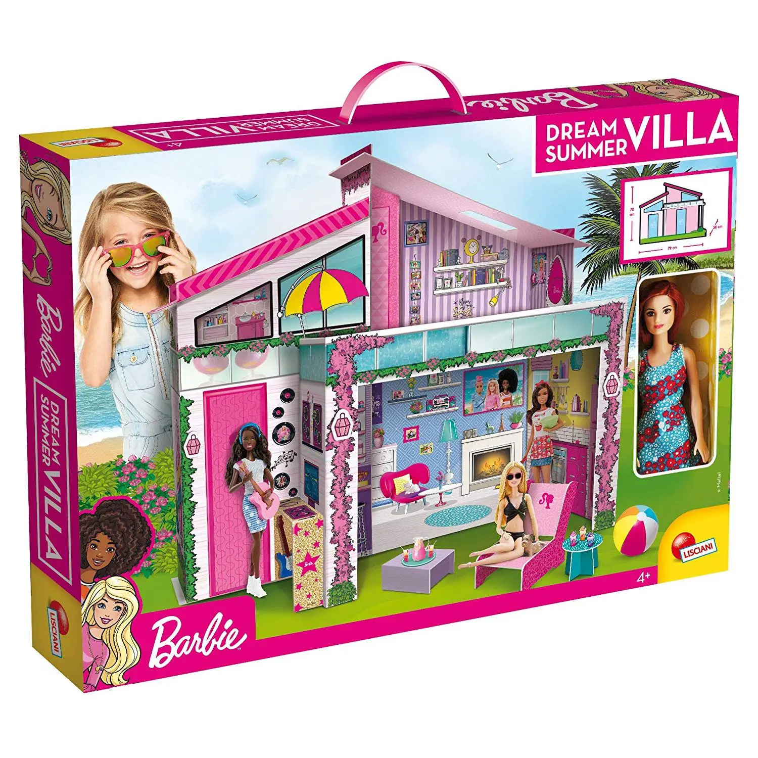 Lisciani Barbie Dream Summer Villa con Doll - Casa Giocattolo Barbie - play set e accessori bambole