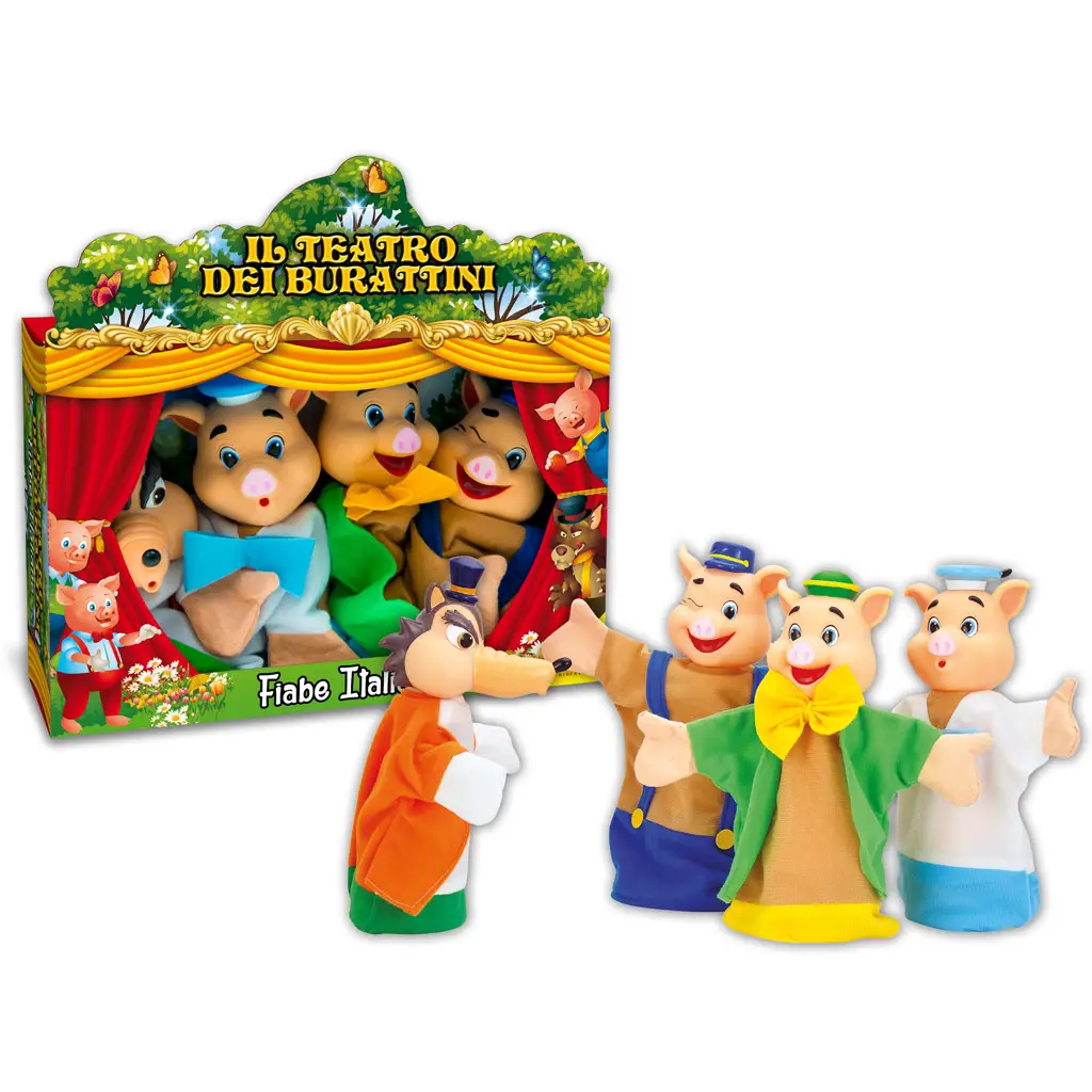 Marionette Teatrino Fiabe Italiane i Tre Porcellini - Drammatizzazione