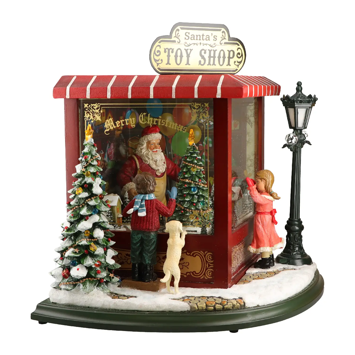 Natale Negozio di Giocattoli Animato Adattatore Incluso Led - scene e villaggi