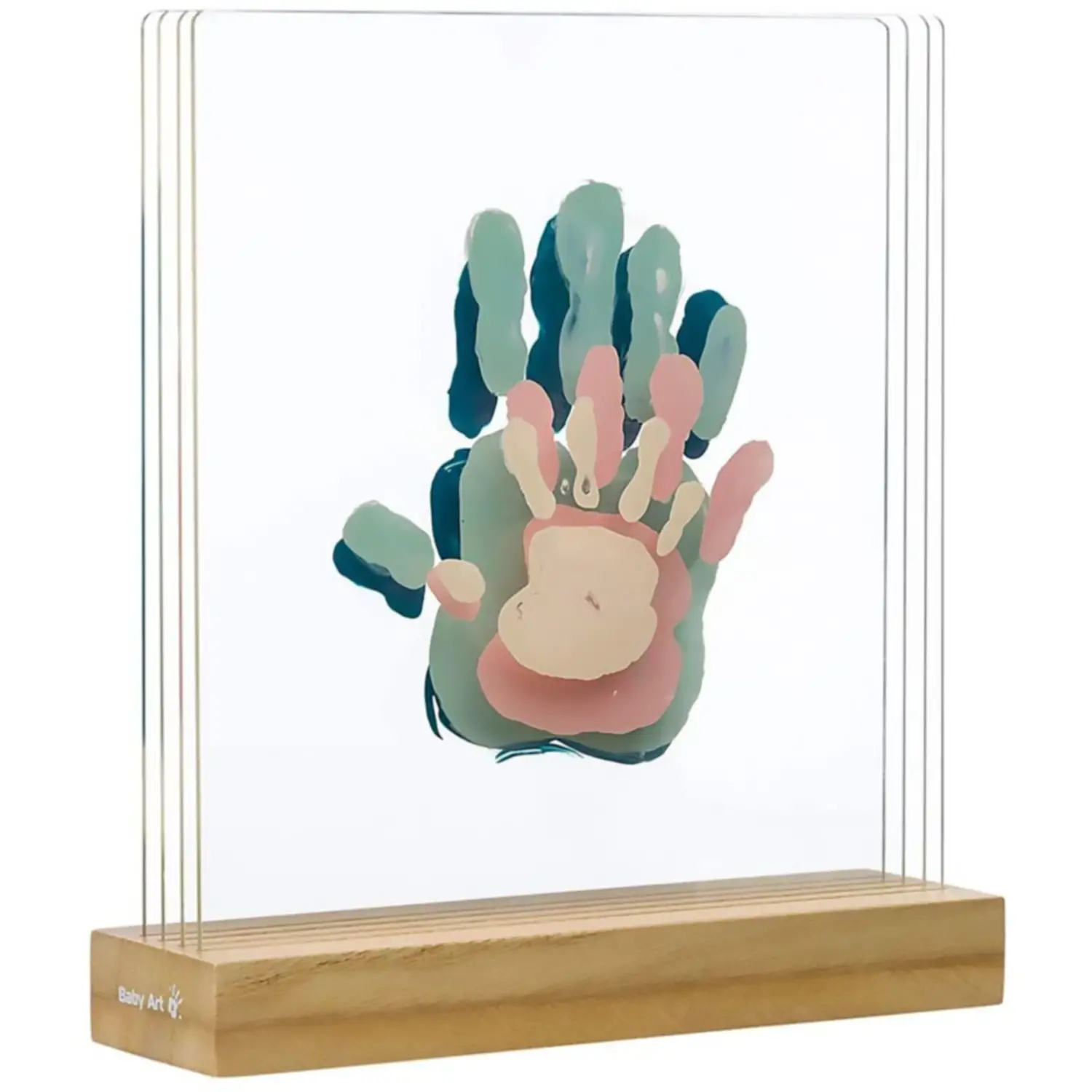 Baby Art Wooden Family Prints – Kit Impronte Mani Famiglia con Cornice in Legno - complementi d'arredo
