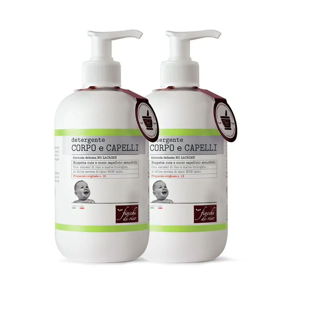 Fiocchi di Riso Detergente Corpo e Capelli Bipack 2x400 ml – Delicato e Naturale - cosmesi e igiene