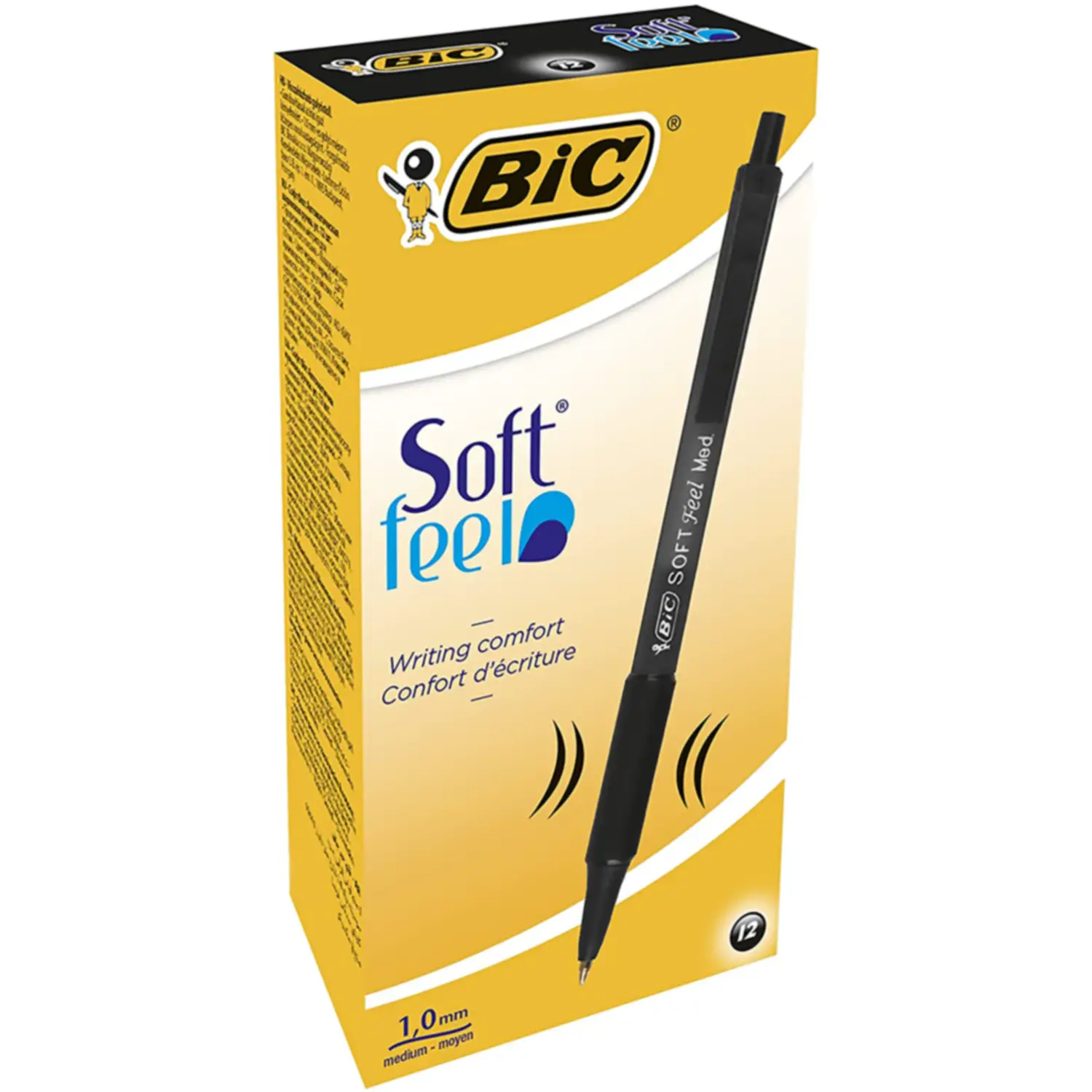 Penna Bic Soft Feel Clic Grip Nera - penne pennarelli ufficio