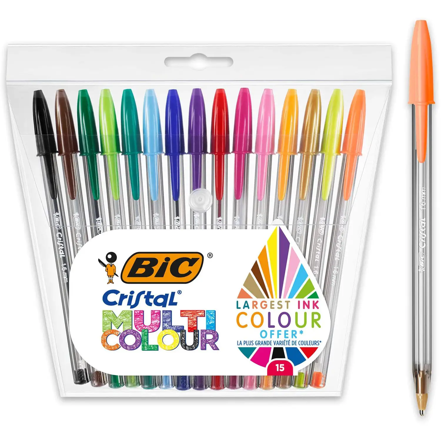 Set Penne Bic Cristal Multicolor 15Pezzi - penne pennarelli ufficio