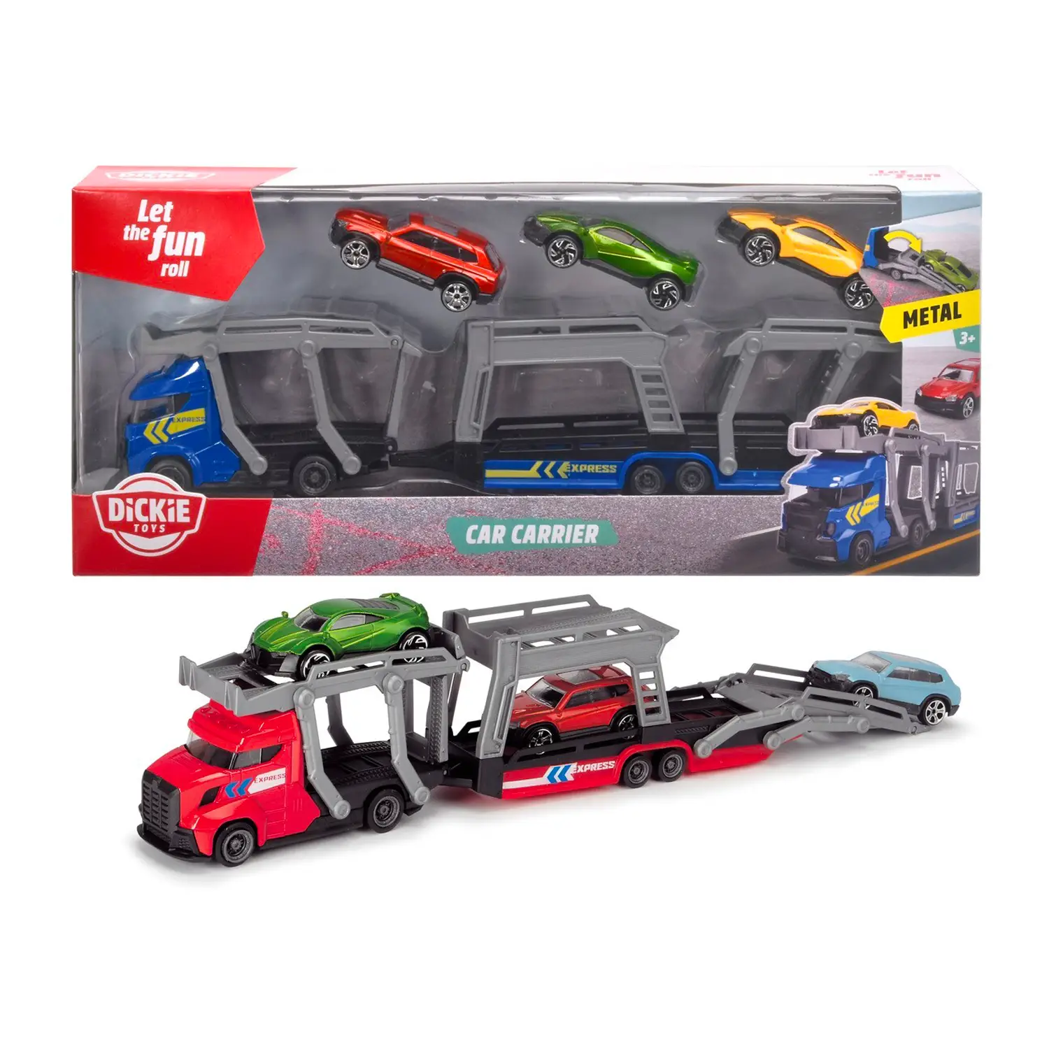 Dickie Toys Bisarca 38 cm con 3 Auto Die-Cast Assortite - modellini