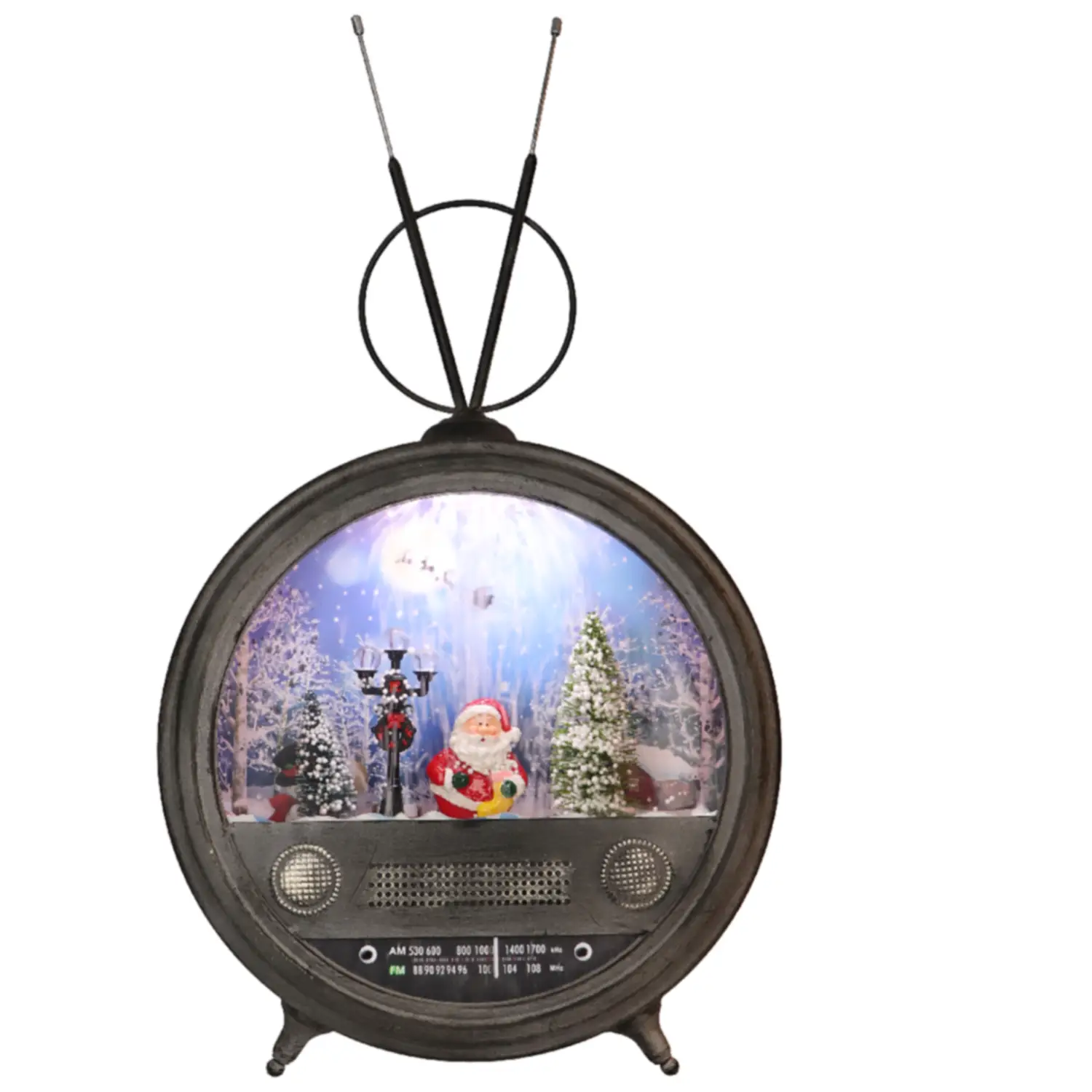 Radio Effetto Neve con Scenario Natalizio e Luci LED - addobbi albero