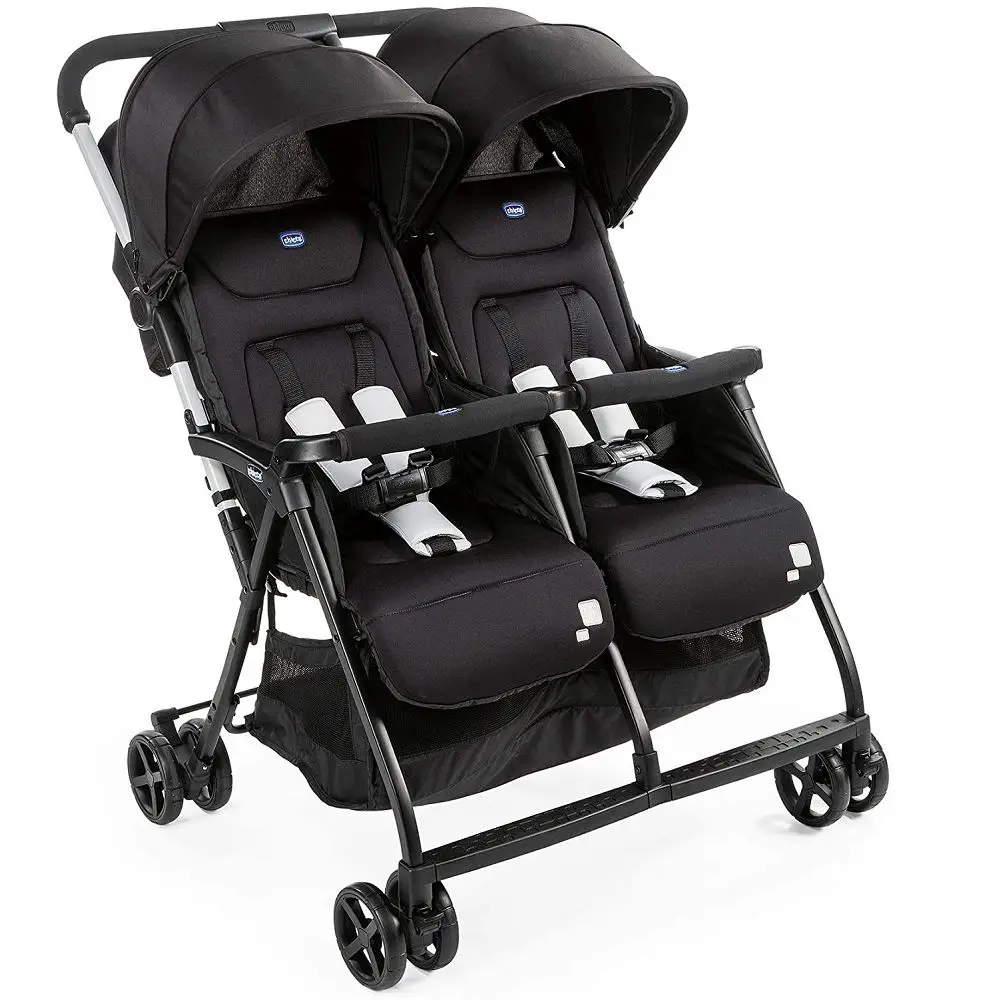 Passeggino Gemellare Ohlalà Black Chicco – Leggero e Compatto per Gemelli - gemellari