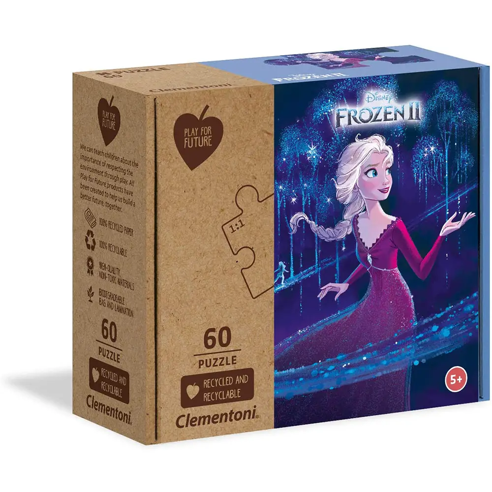 Puzzle 60 Pezzi Play For Future Frozen 2 – Clementoni – Gioco Eco-Sostenibile - Puzzle in cartone
