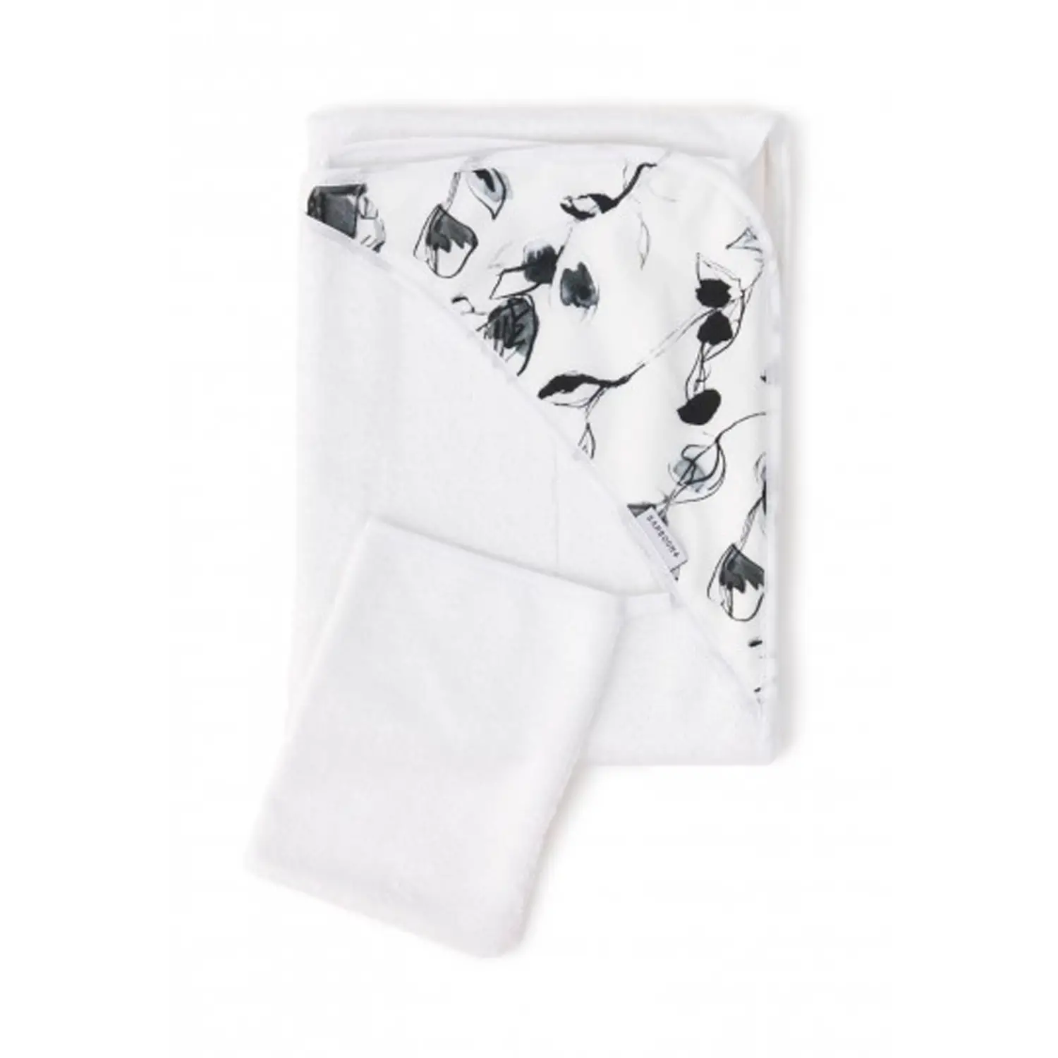 Asciugamano con Cappuccio e Guanto Print Eucalyptus - accappatoi