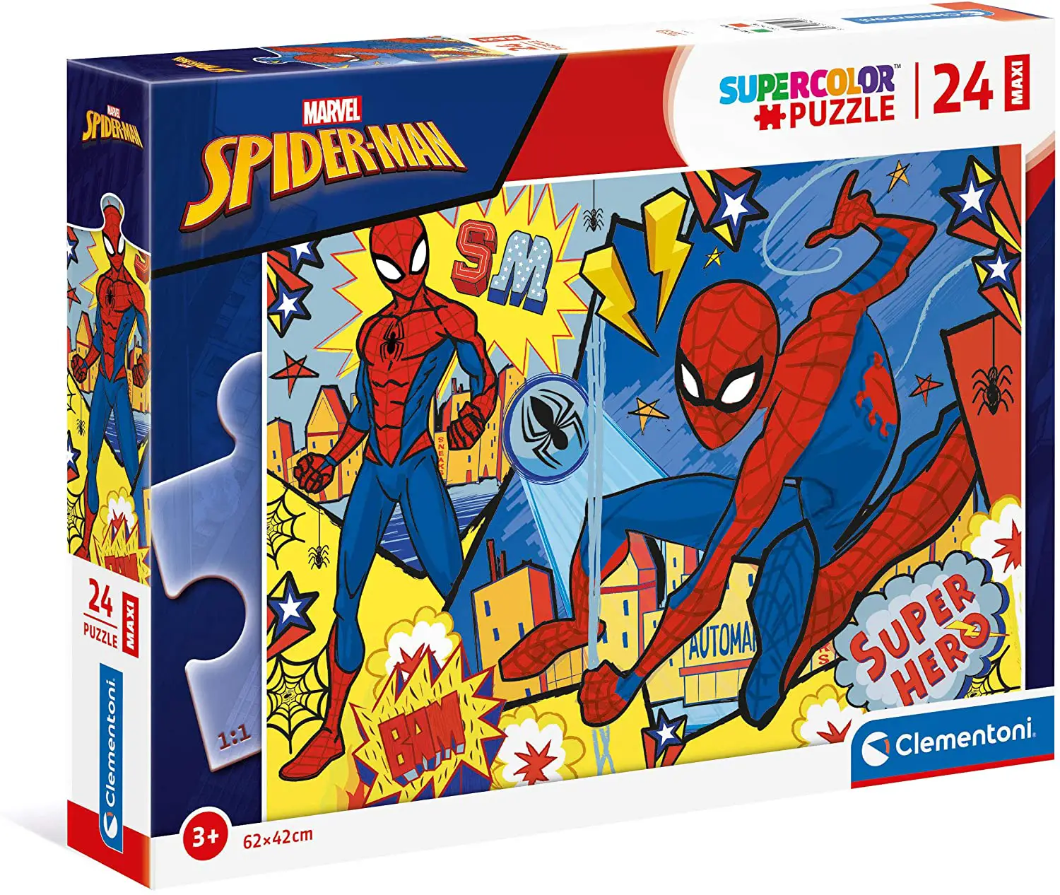 Puzzle 24 Pezzi Maxi Marvel Spiderman – Clementoni Supercolor - Puzzle in cartone