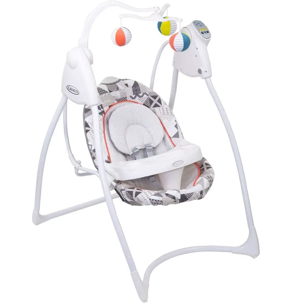 Altalena Lovin Hug Graco Patchwork Grey - Relax e Divertimento per Neonati - altalene 0/36 MESI