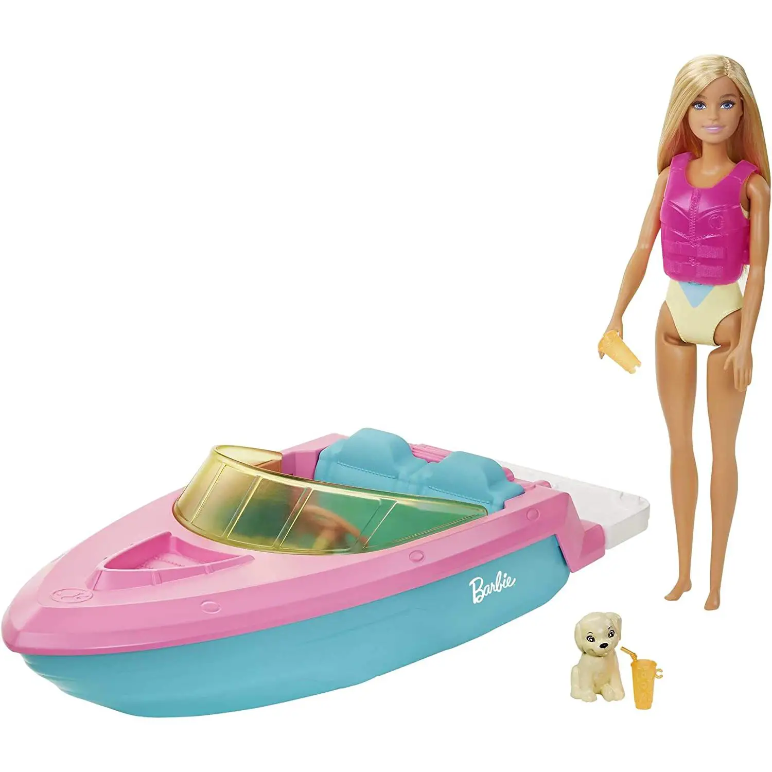 Barbie Playset con Motoscafo Galleggiante, Cucciolo e Accessori - collezionabili bambina