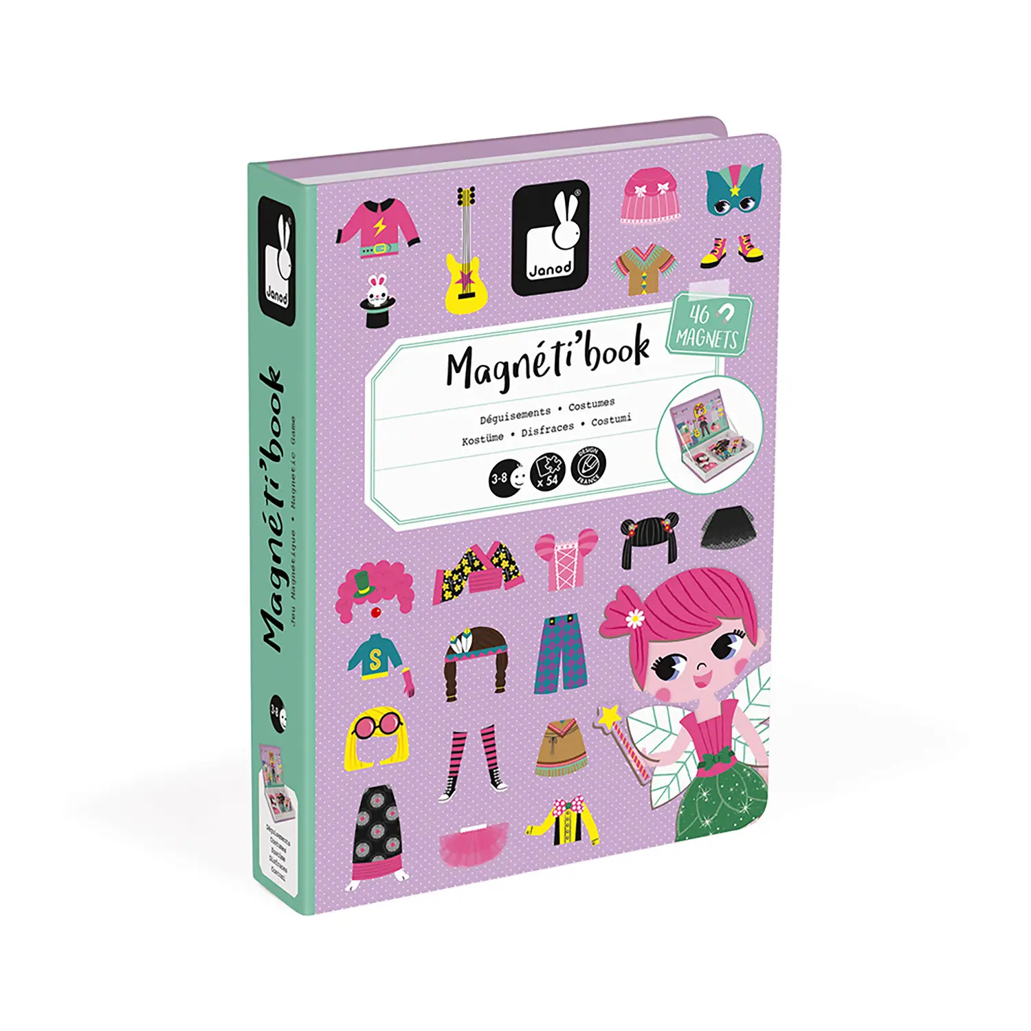 Magnetì Book - Costumi Ragazze Janod | Gioco Educativo Magnetico - costruzioni magnetiche