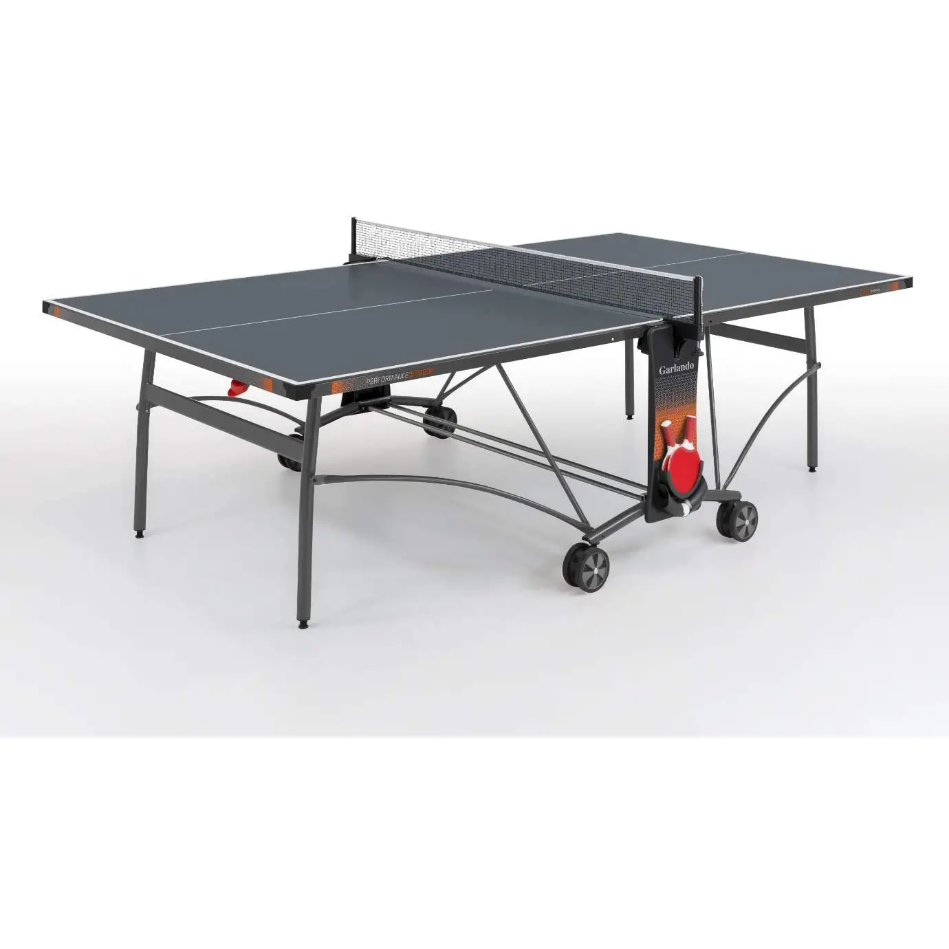 Tavolo Ping Pong Garlando Performance Outdoor con Ruote – Piano Grigio - tavoli gioco