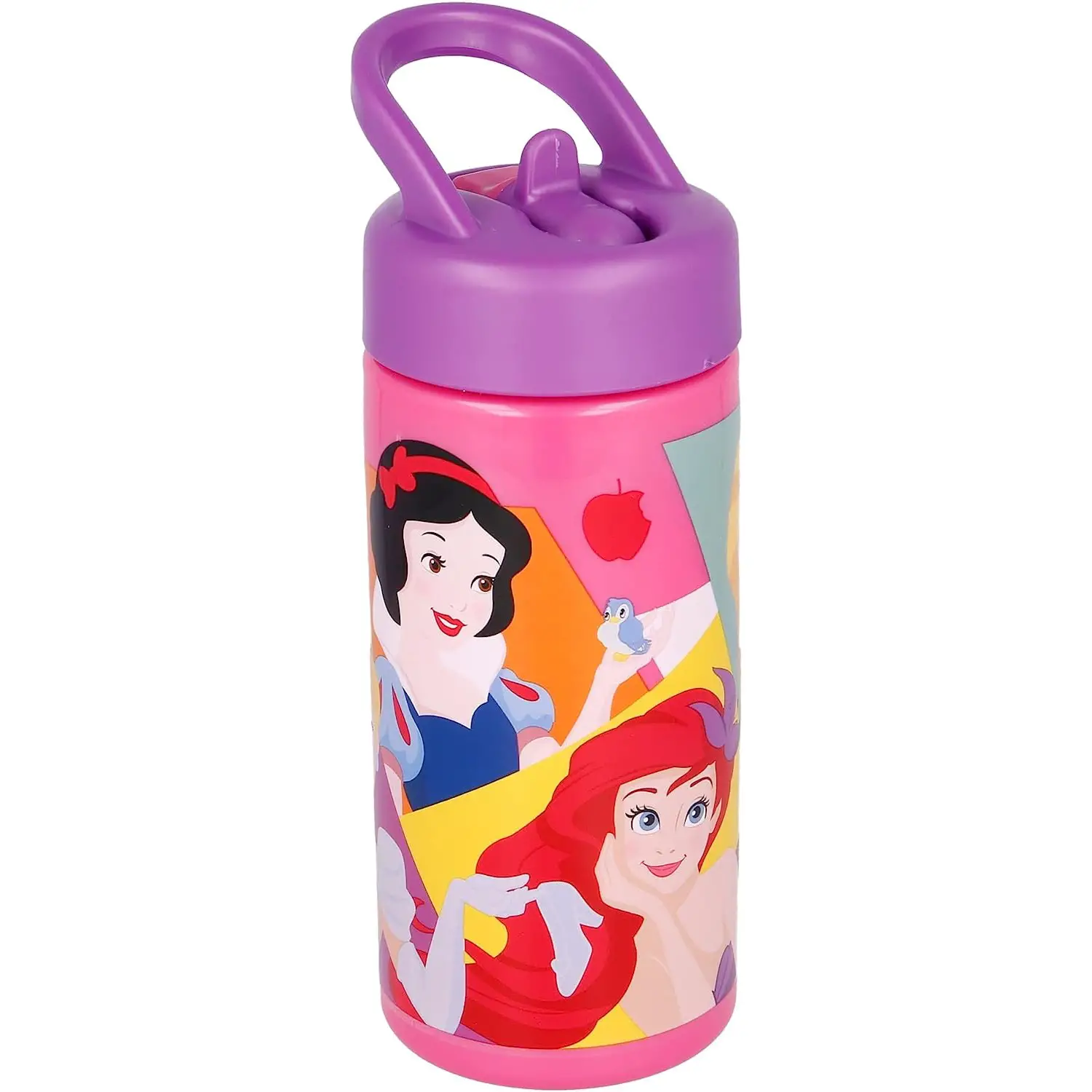 Borraccia Bambini 400ml Con Cannuccia E Maniglia - Motivo Pompiere - Bottiglia Riutilizzabile In PVC Per Asilo E Scuola, Ideale Per Succo E Latte, Facile Da Trasportare