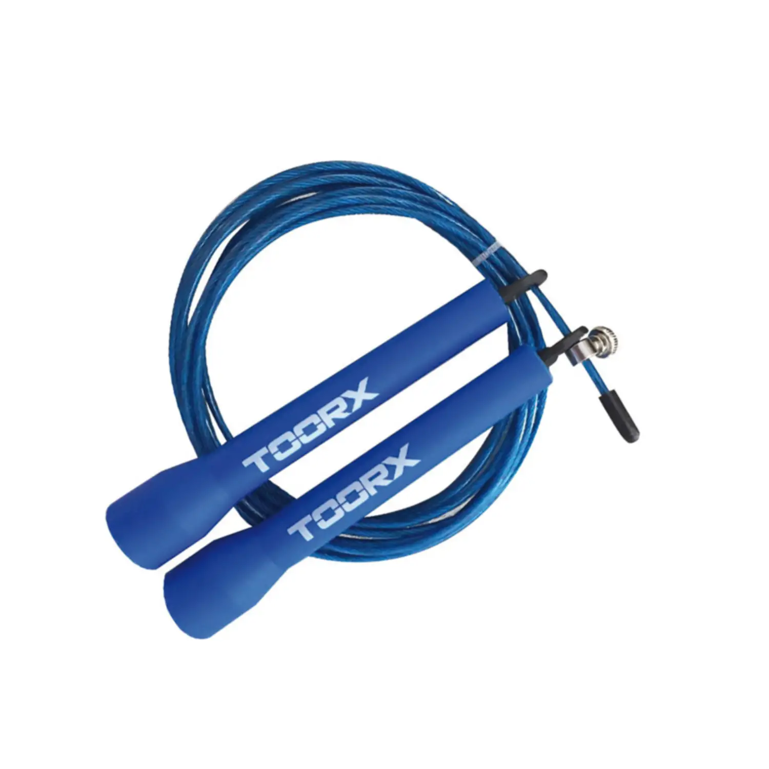 Corda da Salto Veloce TOORX in Acciaio – Manopole Ergonomiche Azzurre - elastici e corde per saltare