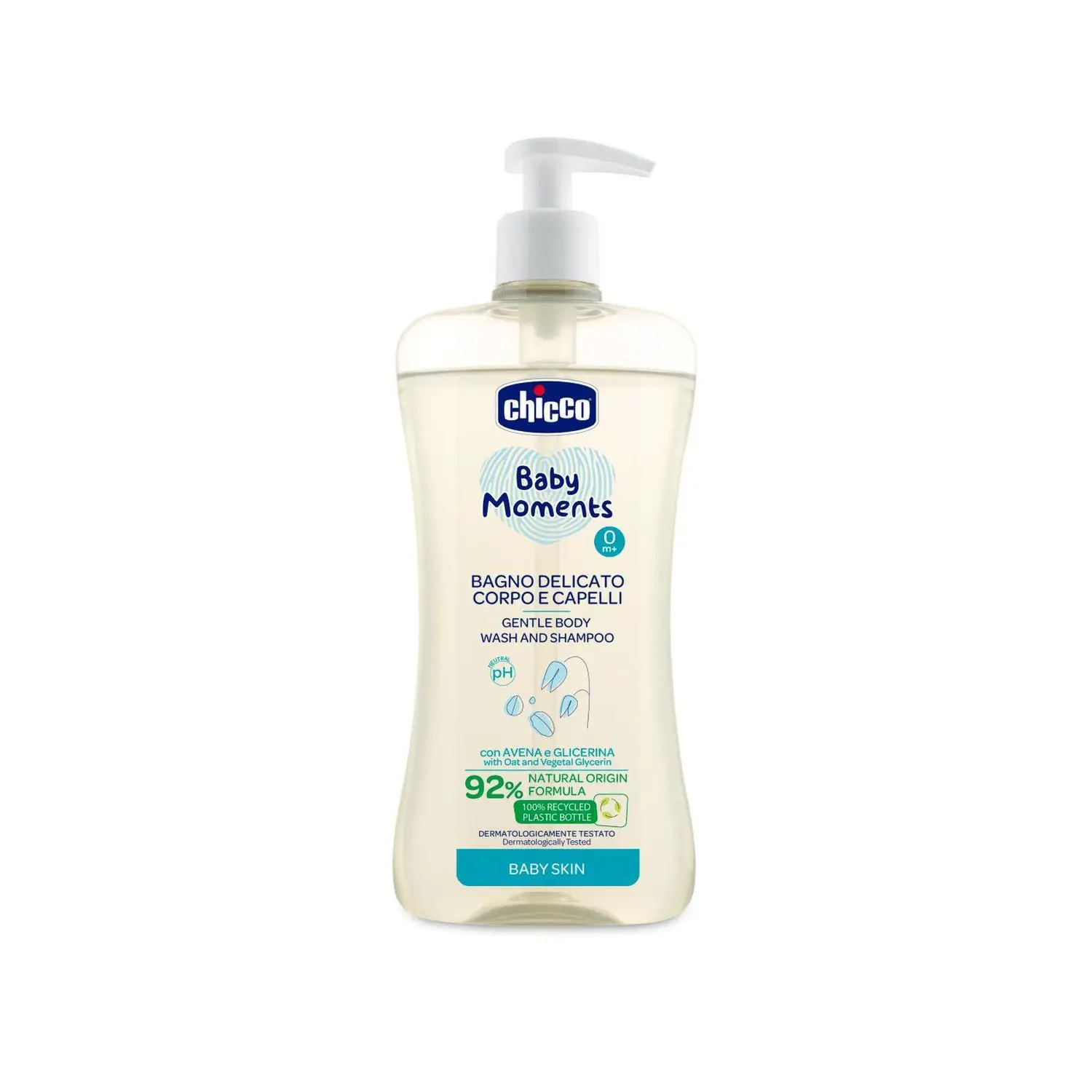 Chicco Baby Moments Bagno Delicato Corpo e Capelli 500ml - Detergente Naturale per Neonati - cosmesi e igiene