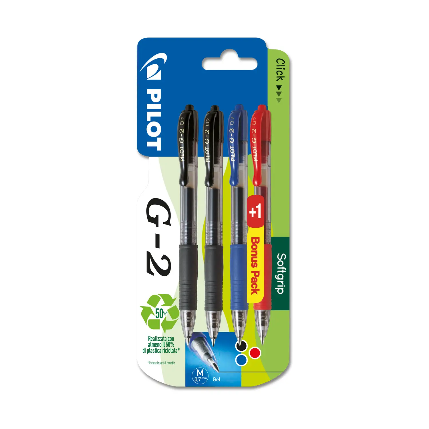 Pilot V7 Hi-Tecpoint - Penna Roller Confezione 3 Colori: Nero, Blu, Rosso - Punta 0,7mm