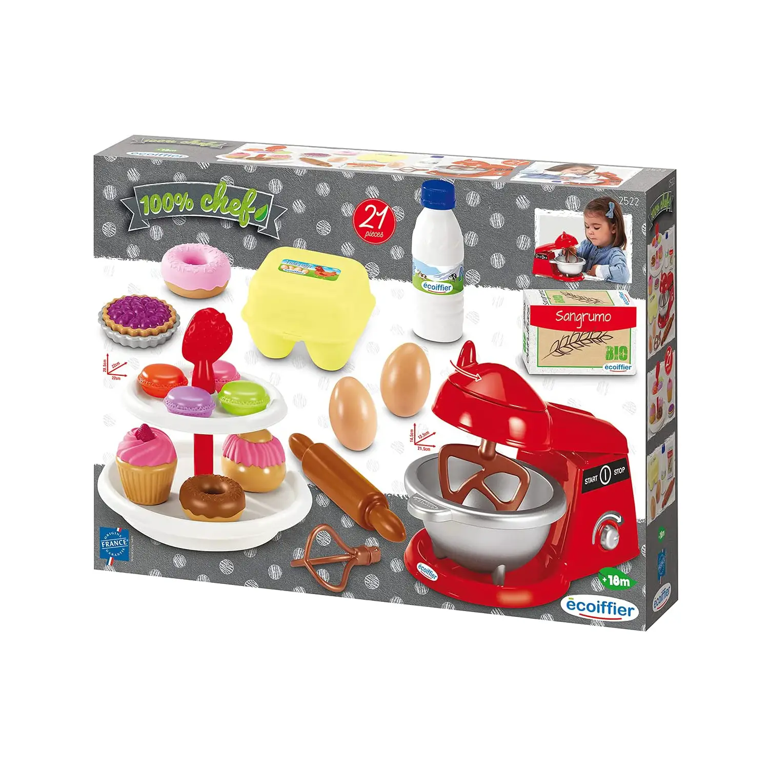 Set Stoviglie da Pasticceria con Impastatrice - Gioco Creativo per Bambini - Alimenti, mercatini, stoviglie